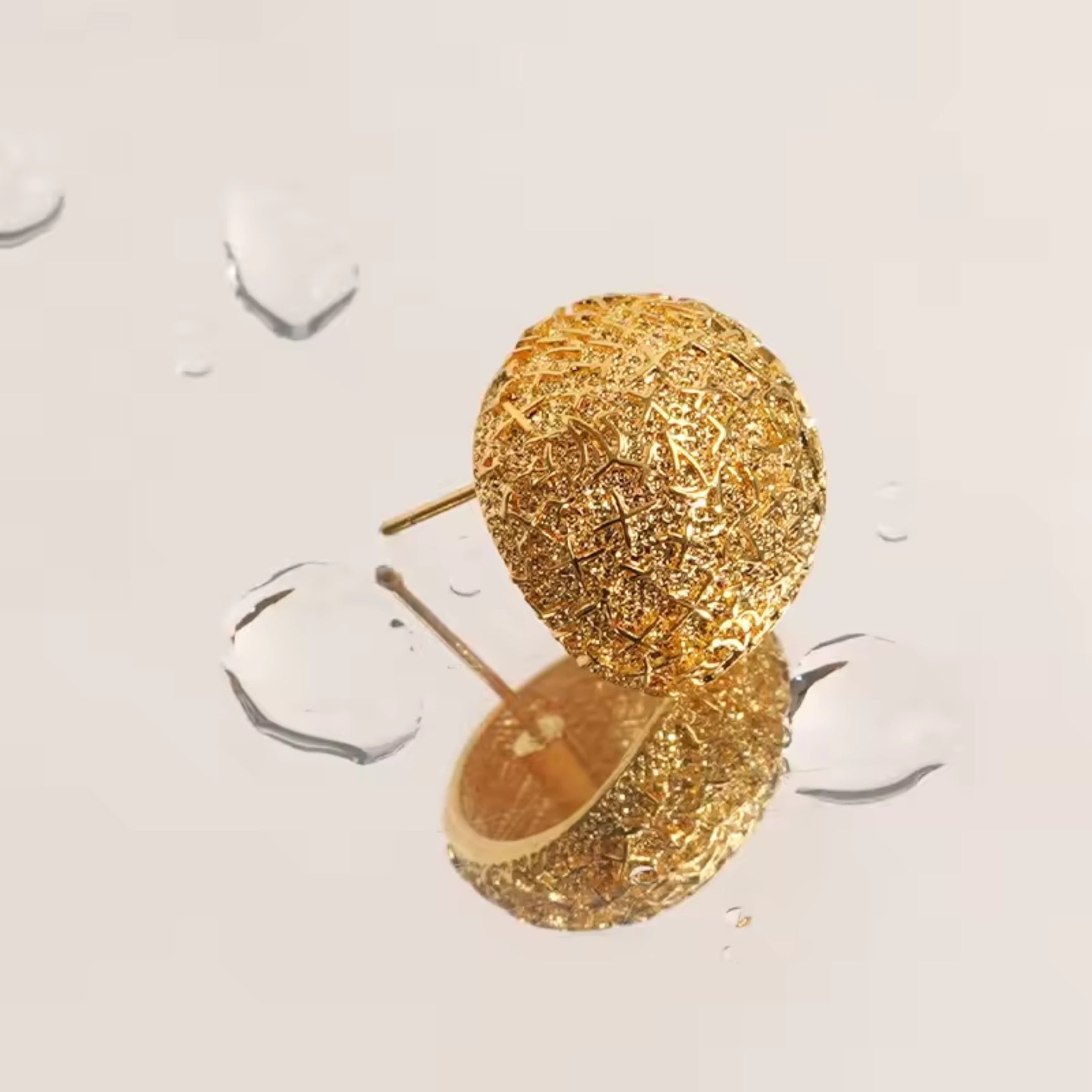 Copper Exquisite Designer Textured Statement Stud Earrings