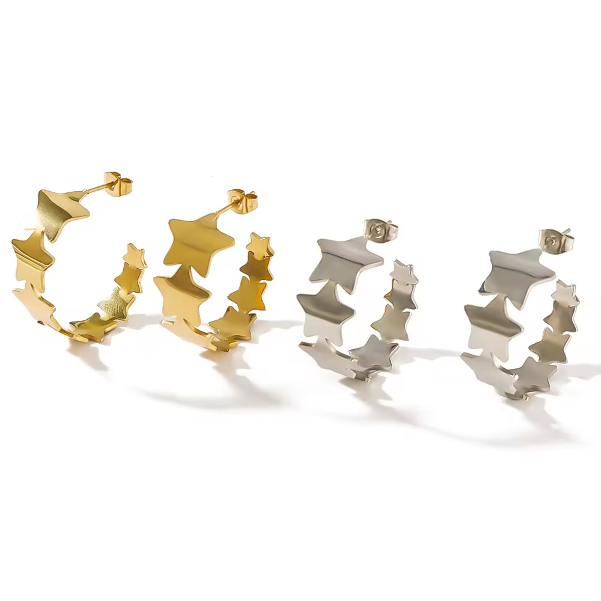 Gold Plated Star Shape High-End Earrings