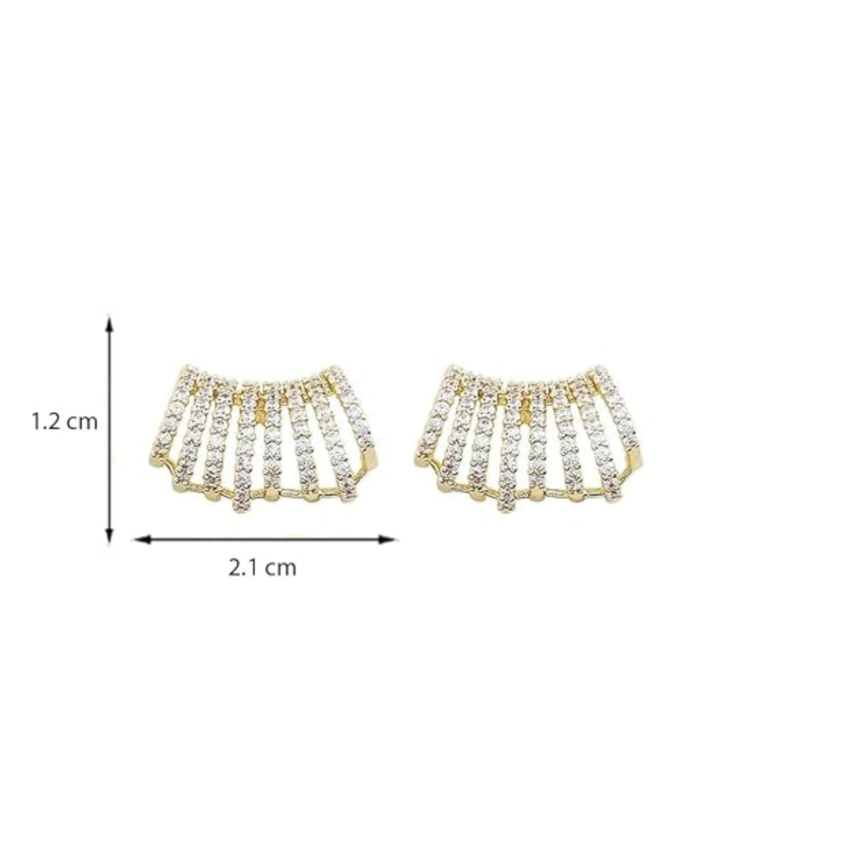 Stylish  Multilayer Row Cubic C Shape Earrings