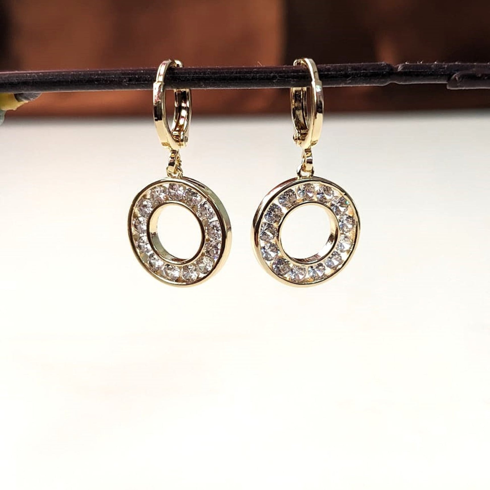 Diamond Halo Hoop Earrings