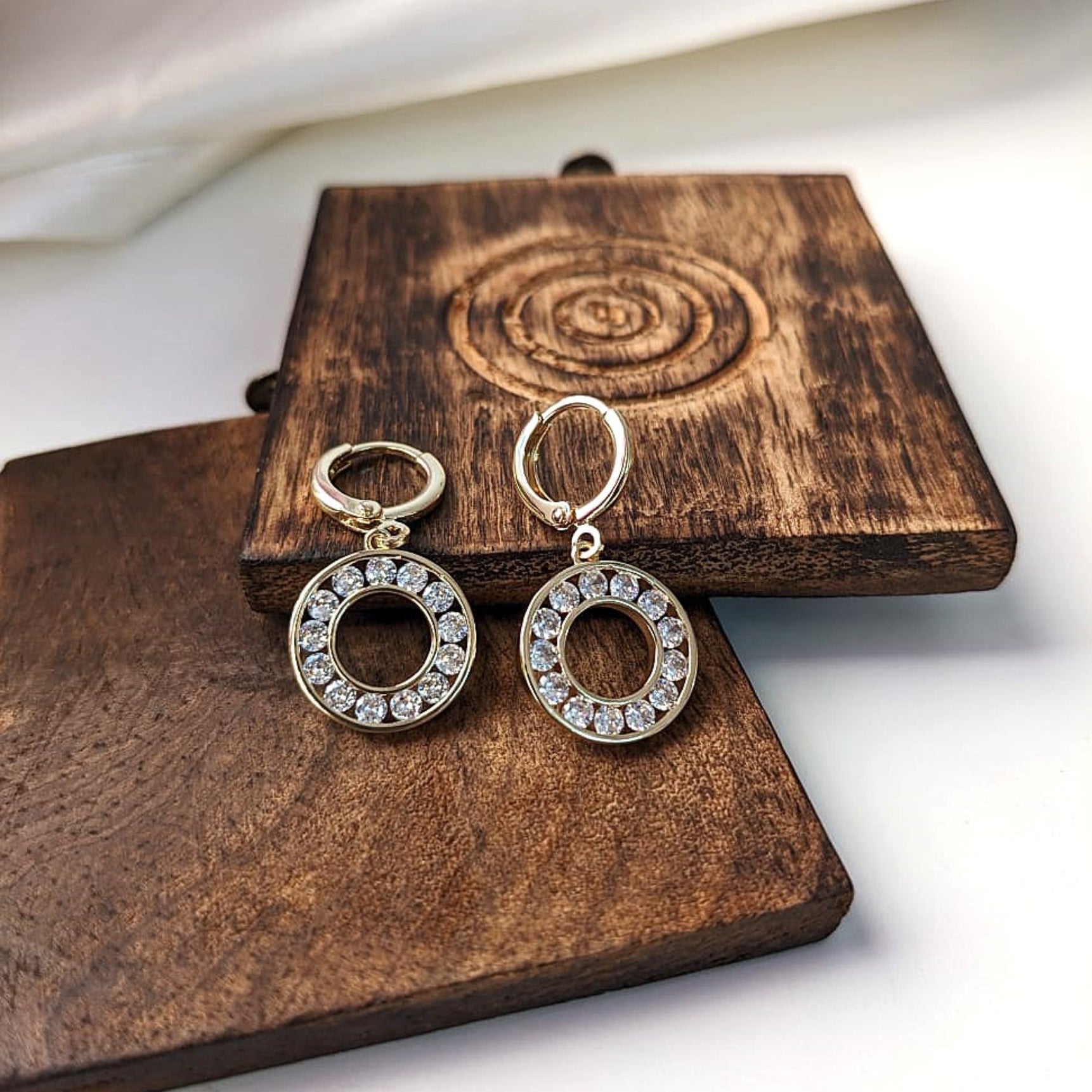 Diamond Halo Hoop Earrings