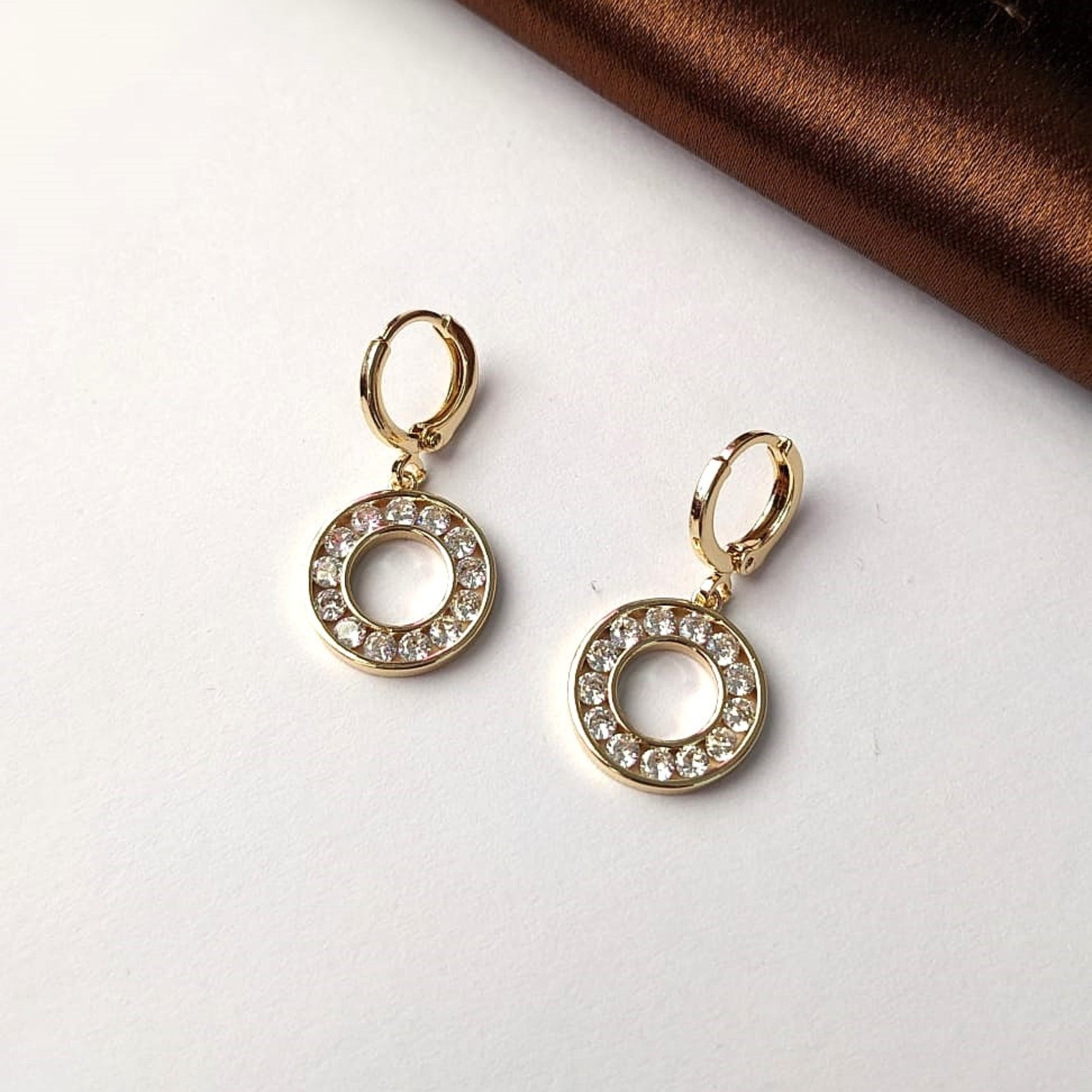 Diamond Halo Hoop Earrings