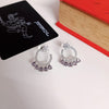 AD Flower Round Jhumka Purple