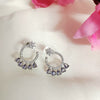 AD Flower Round Jhumka Purple