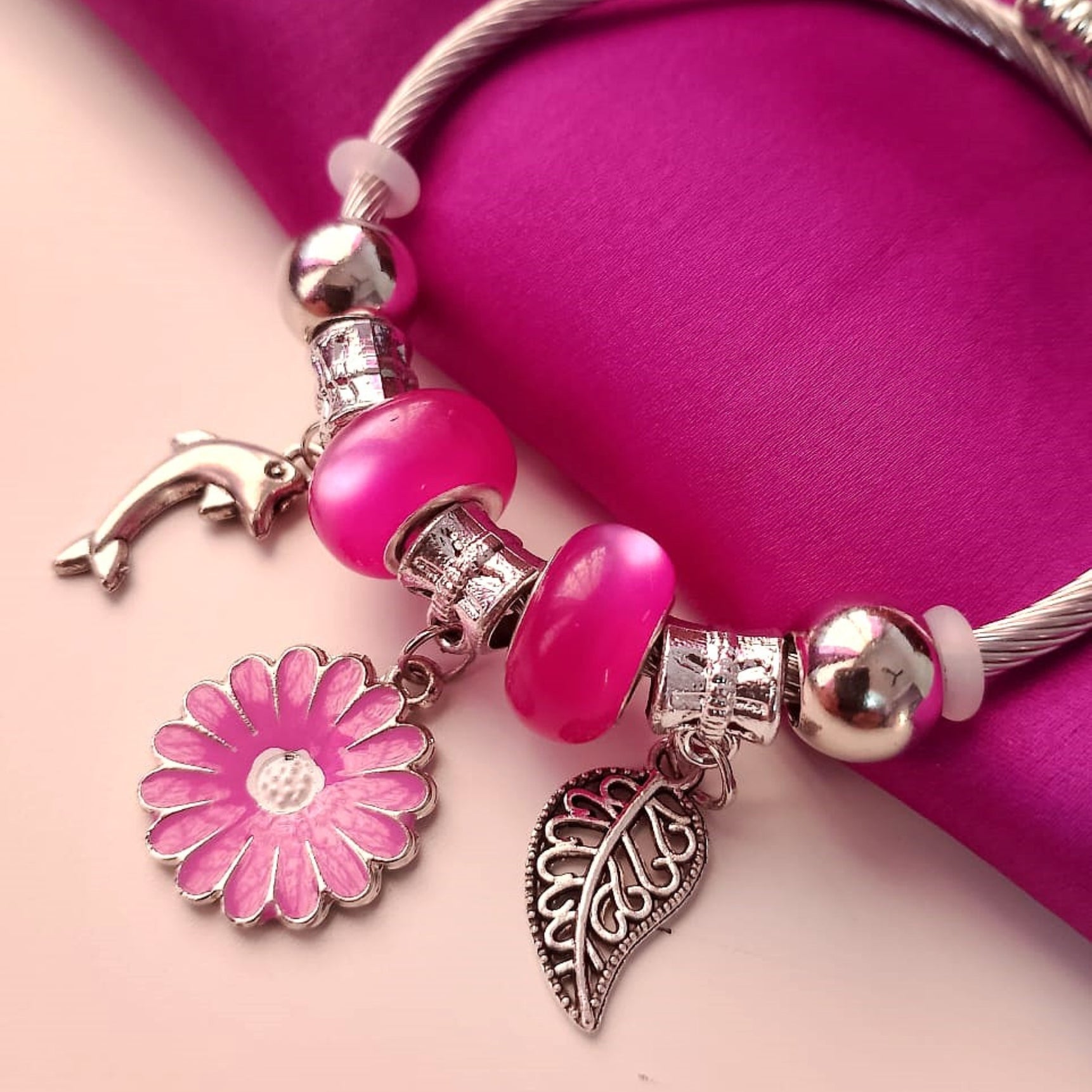 Blossom Pink Flower Bracelet