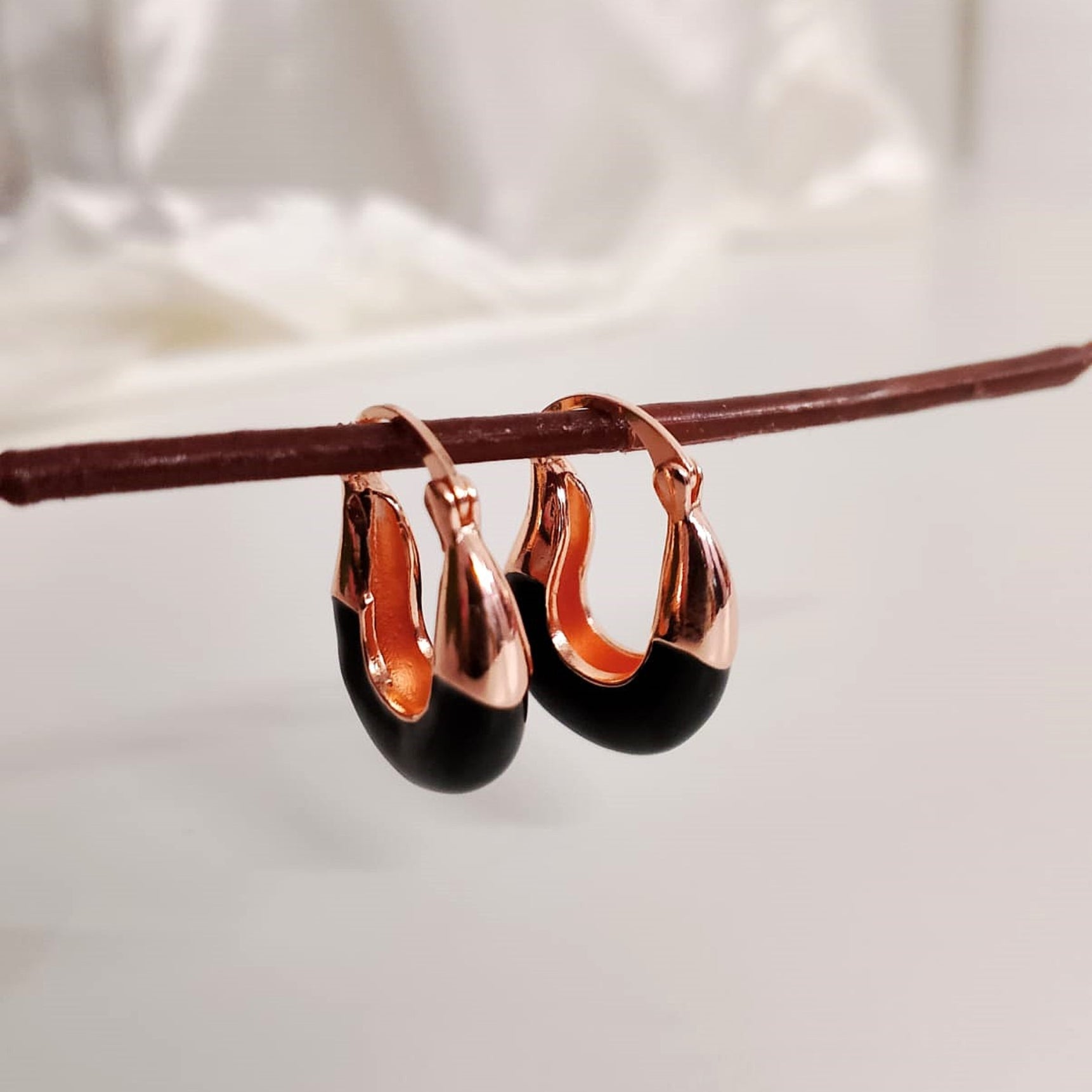 Midnight Allure Beaded Hoops