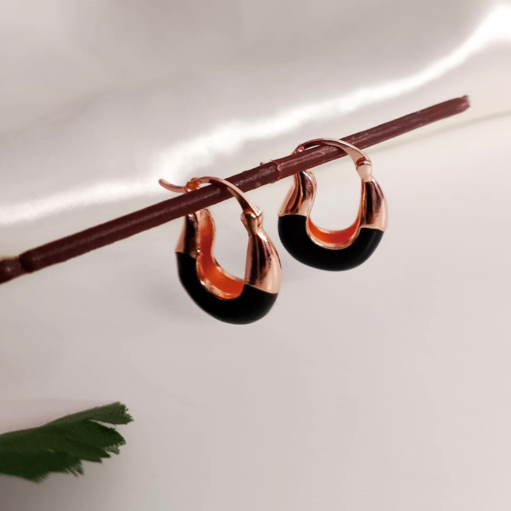 Midnight Allure Beaded Hoops