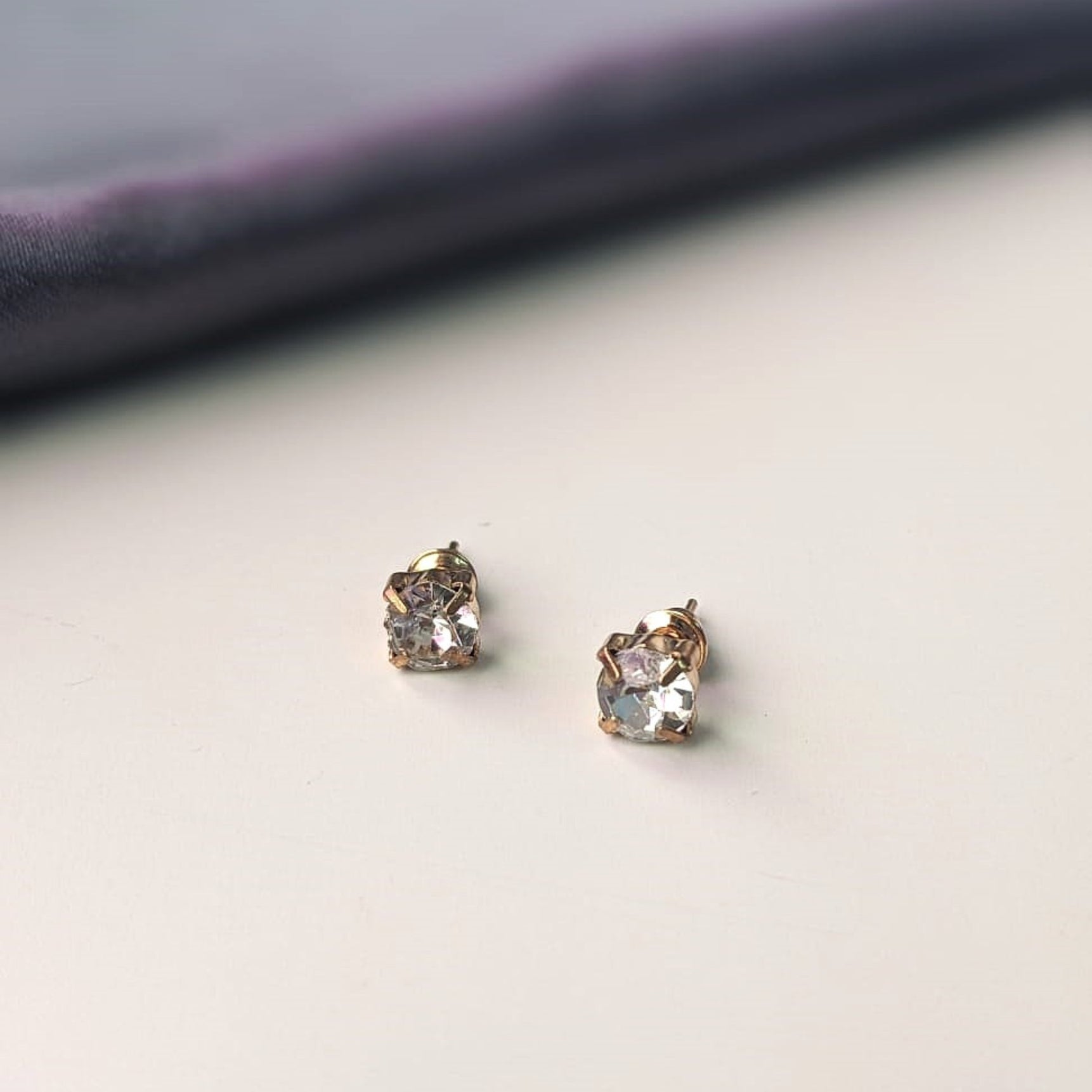 Heart & Stone Stud Earrings Set – 3 Pairs Cute Daily Earrings