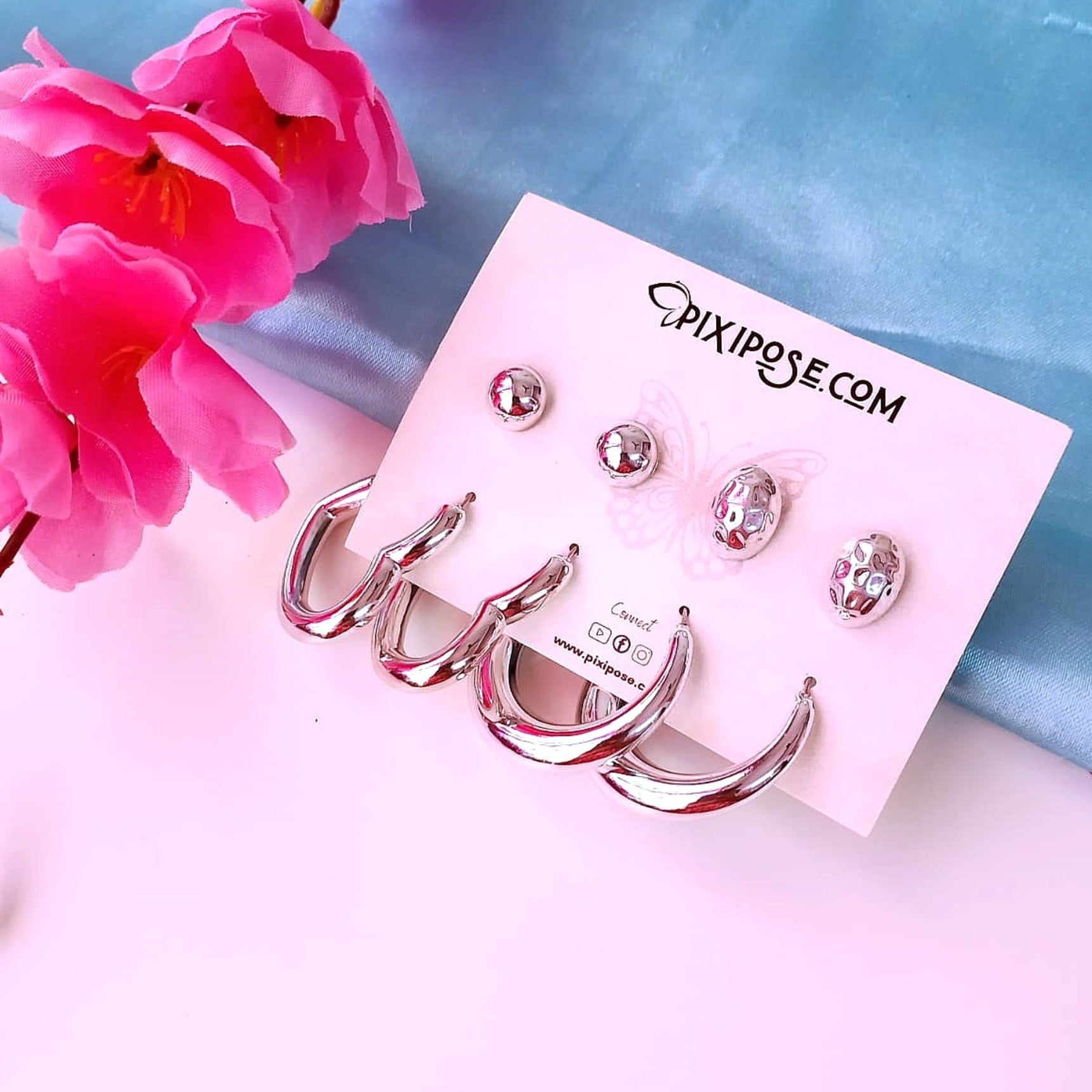 Silver Radiance Lightweight Earrings Set