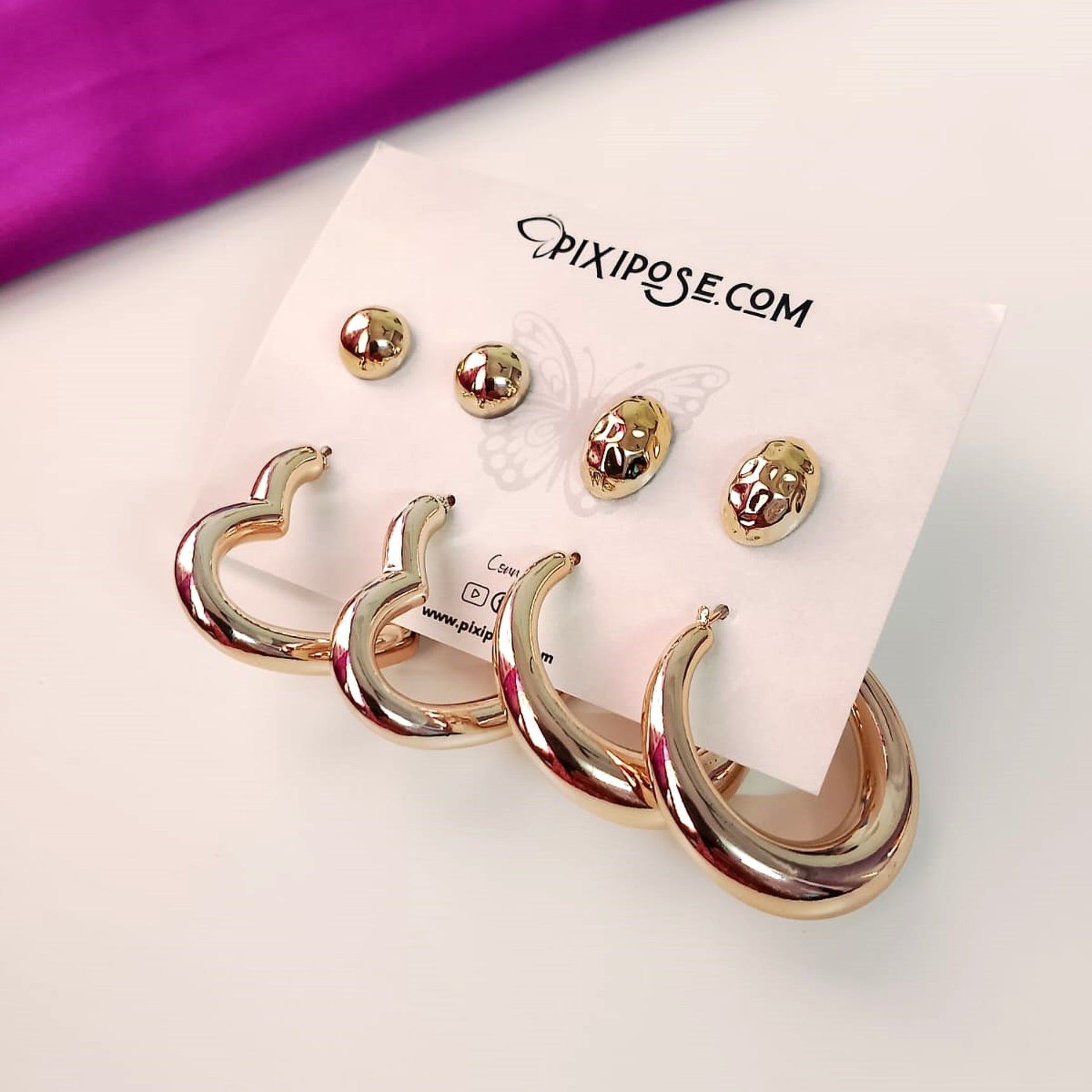 Golden Radiance Lightweight Earrings Set