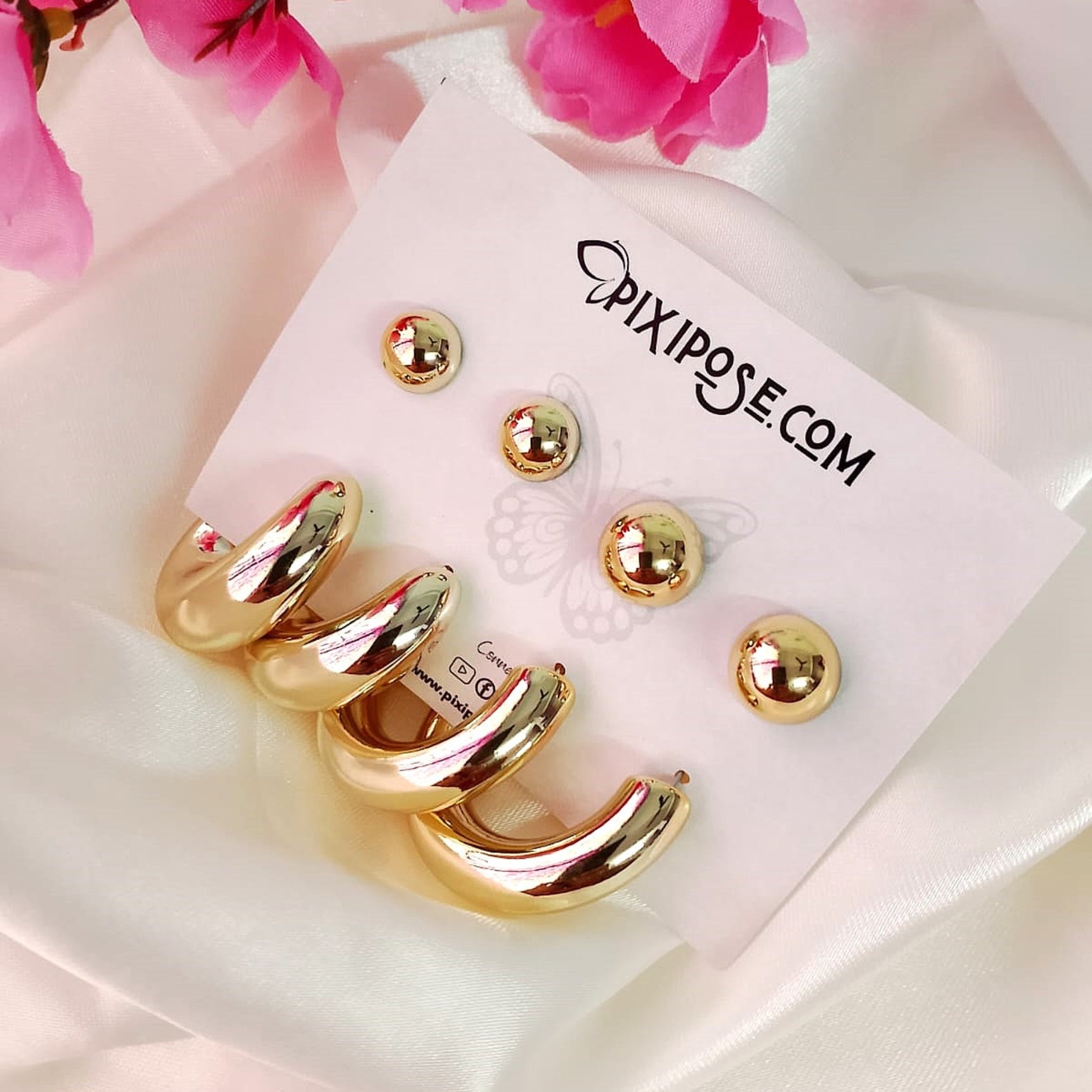 Golden Glow Hoops & Studs Set