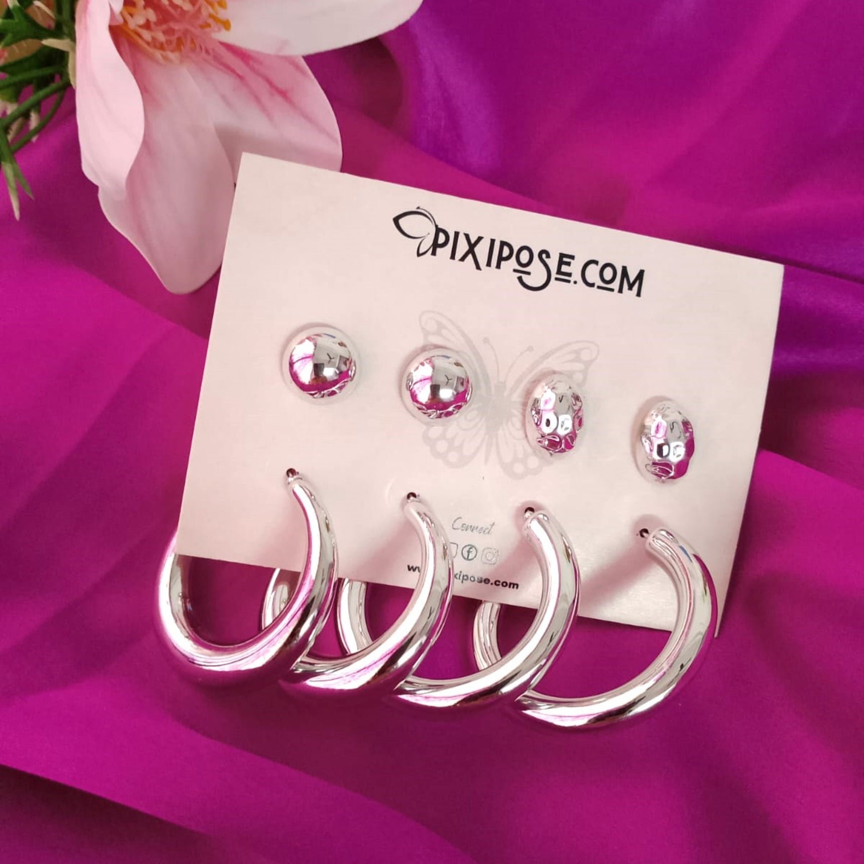 Silver Radiance Lightweight Earrings Set