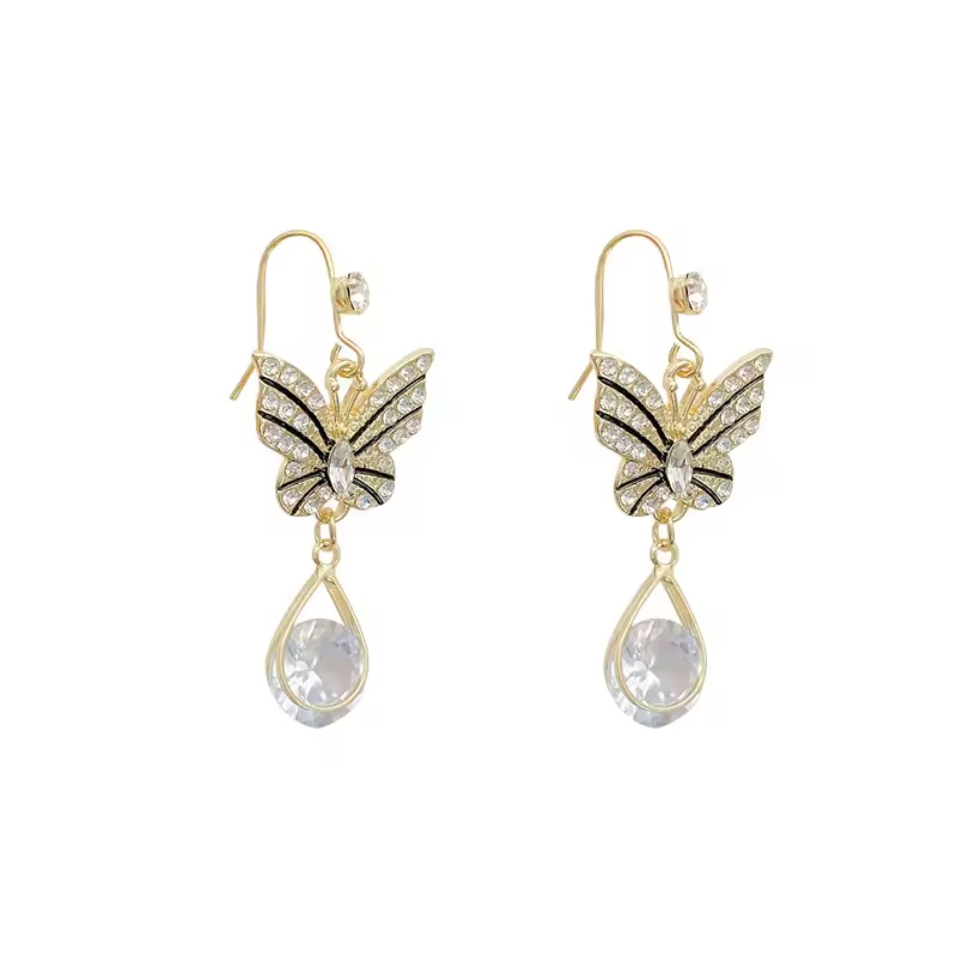 Sparkling Crystal Butterfly Earrings