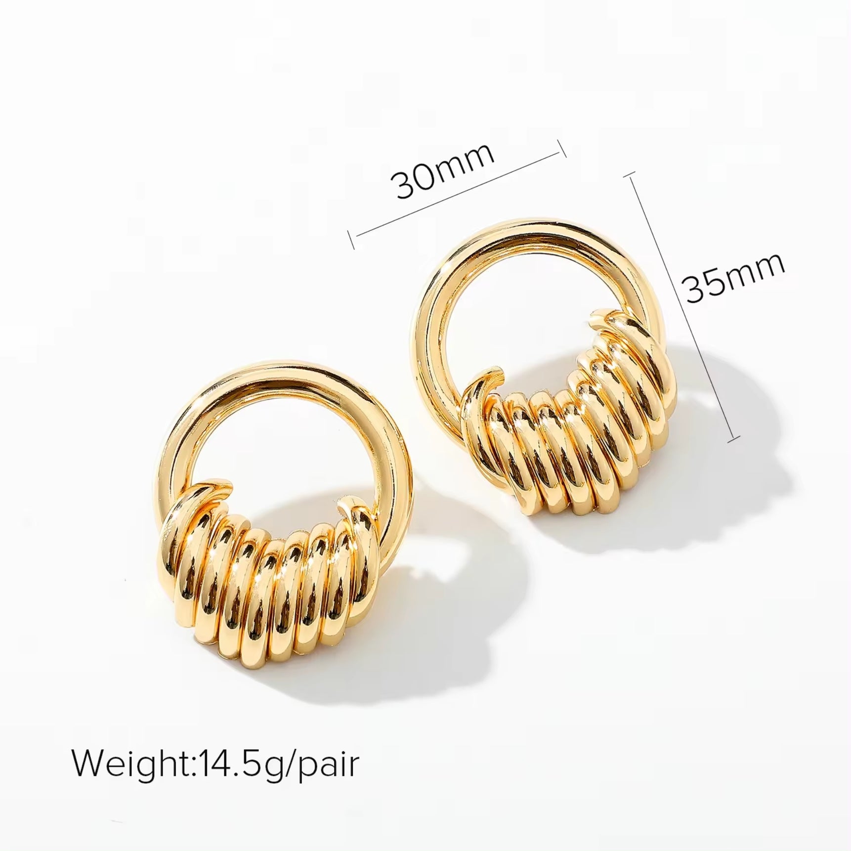 Golden Layer Circle Earrings