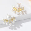 Celestial Star Pearl Stud Earrings