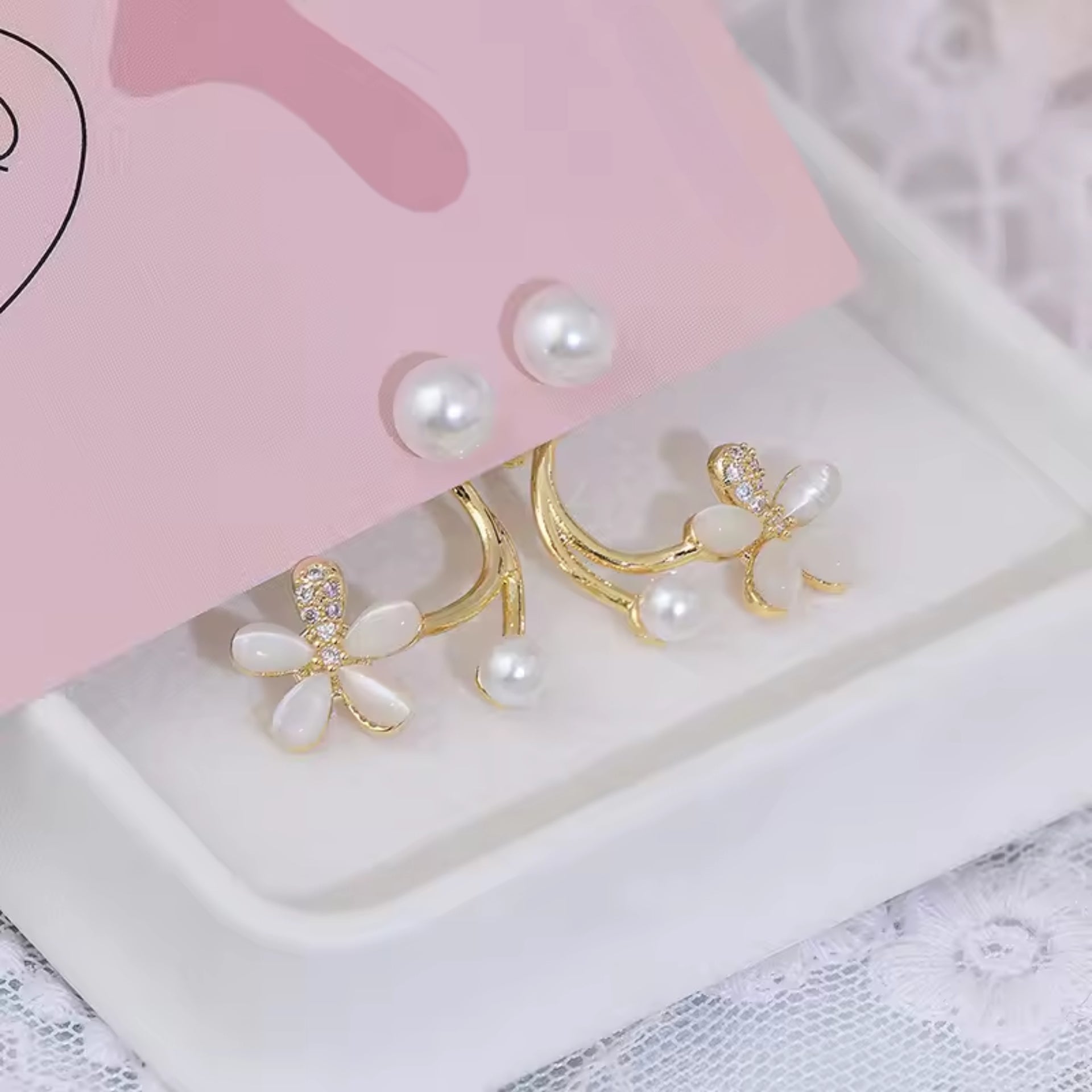 Sophisticated Elegant Flower Stud Earrings