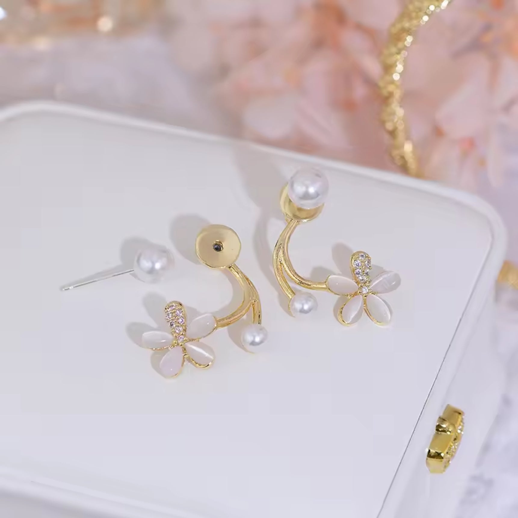 Sophisticated Elegant Flower Stud Earrings