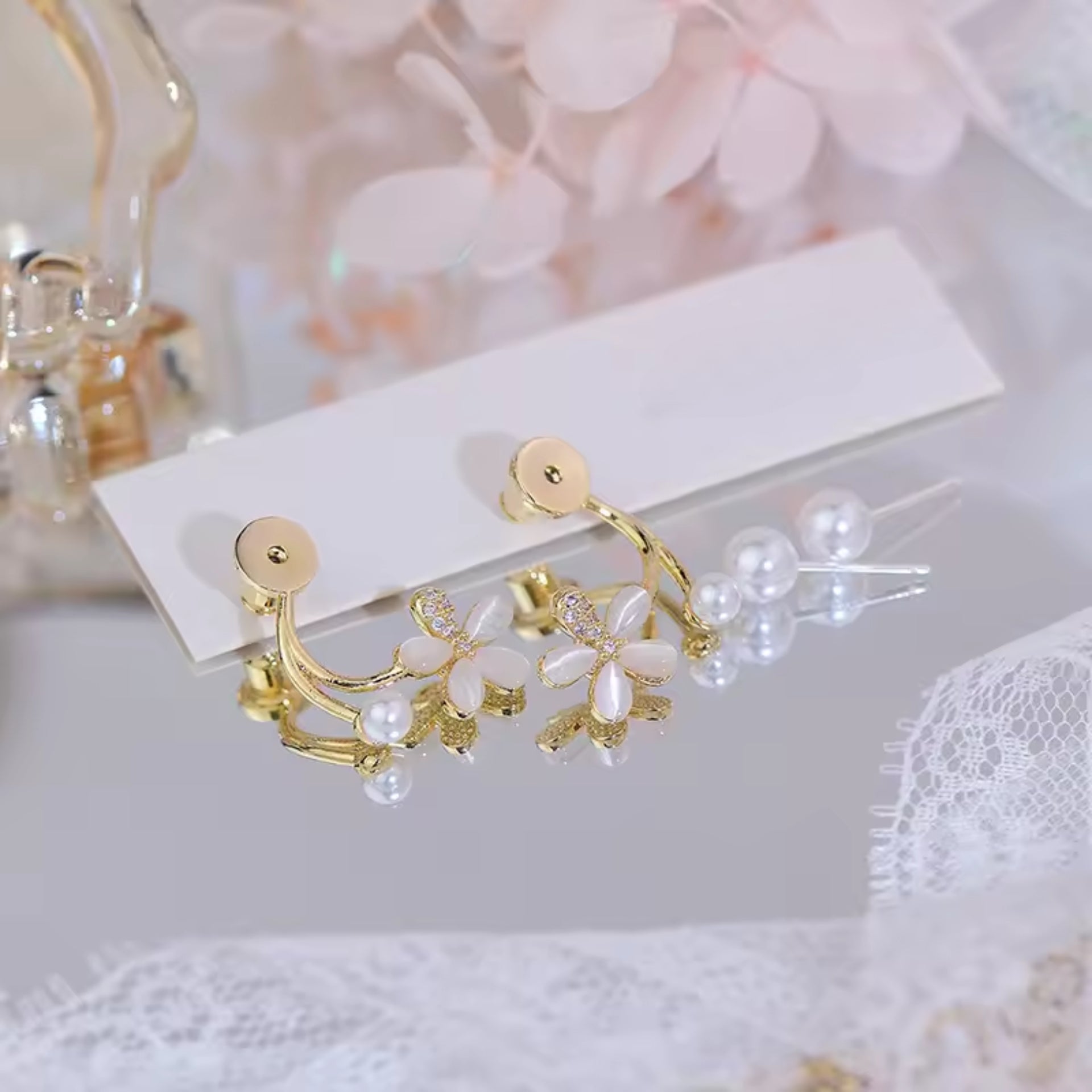 Sophisticated Elegant Flower Stud Earrings