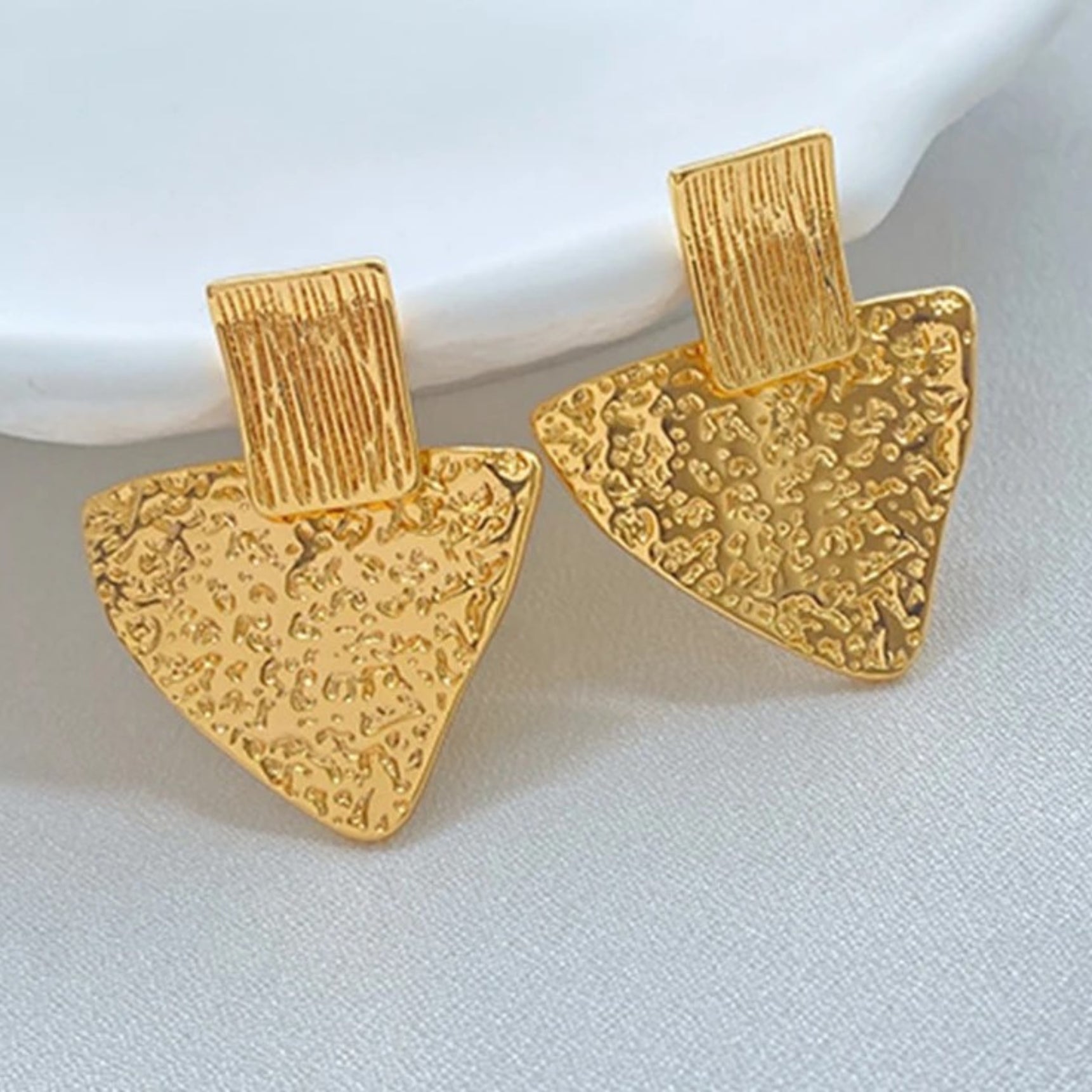 Golden Plated Triangle Earrings