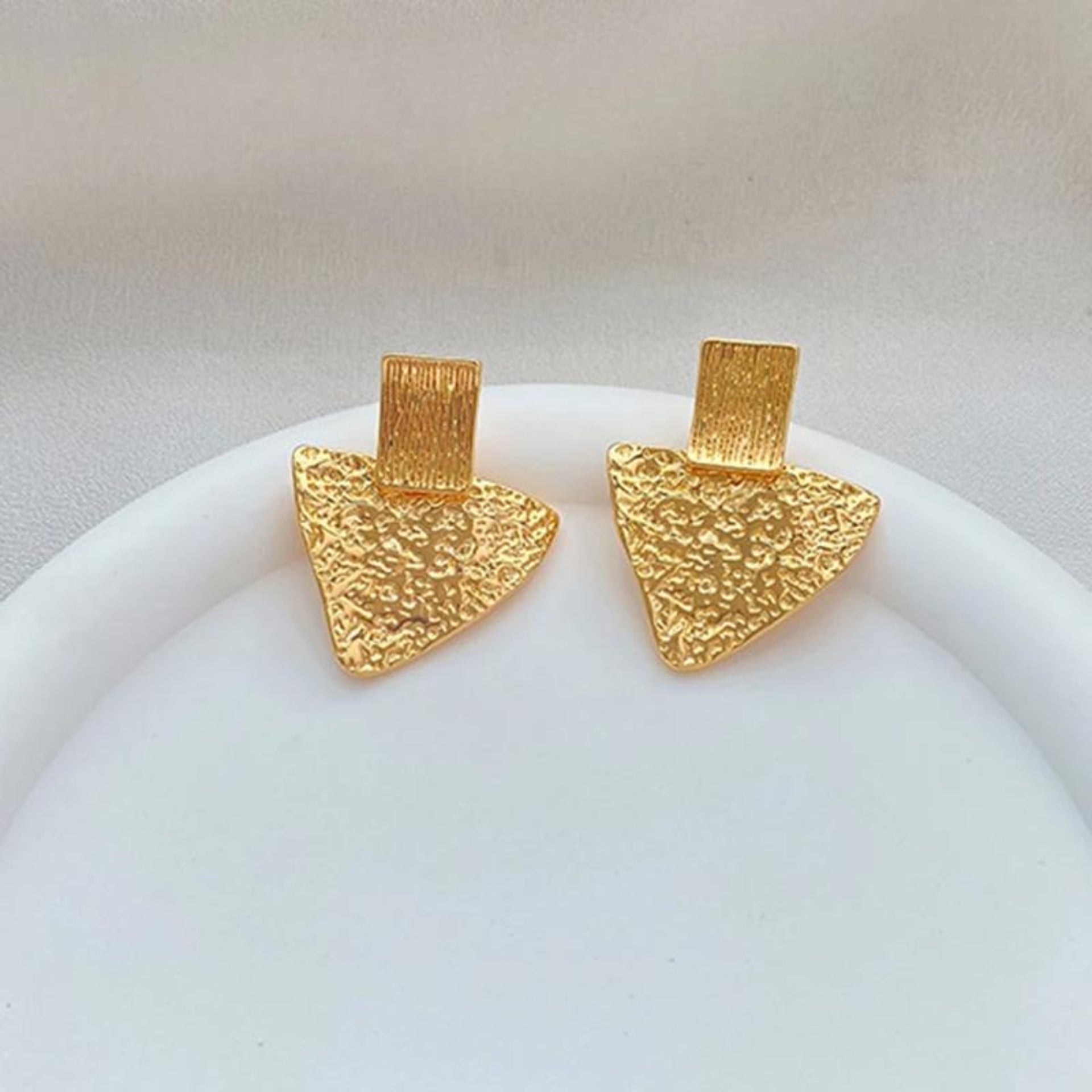 Golden Plated Triangle Earrings