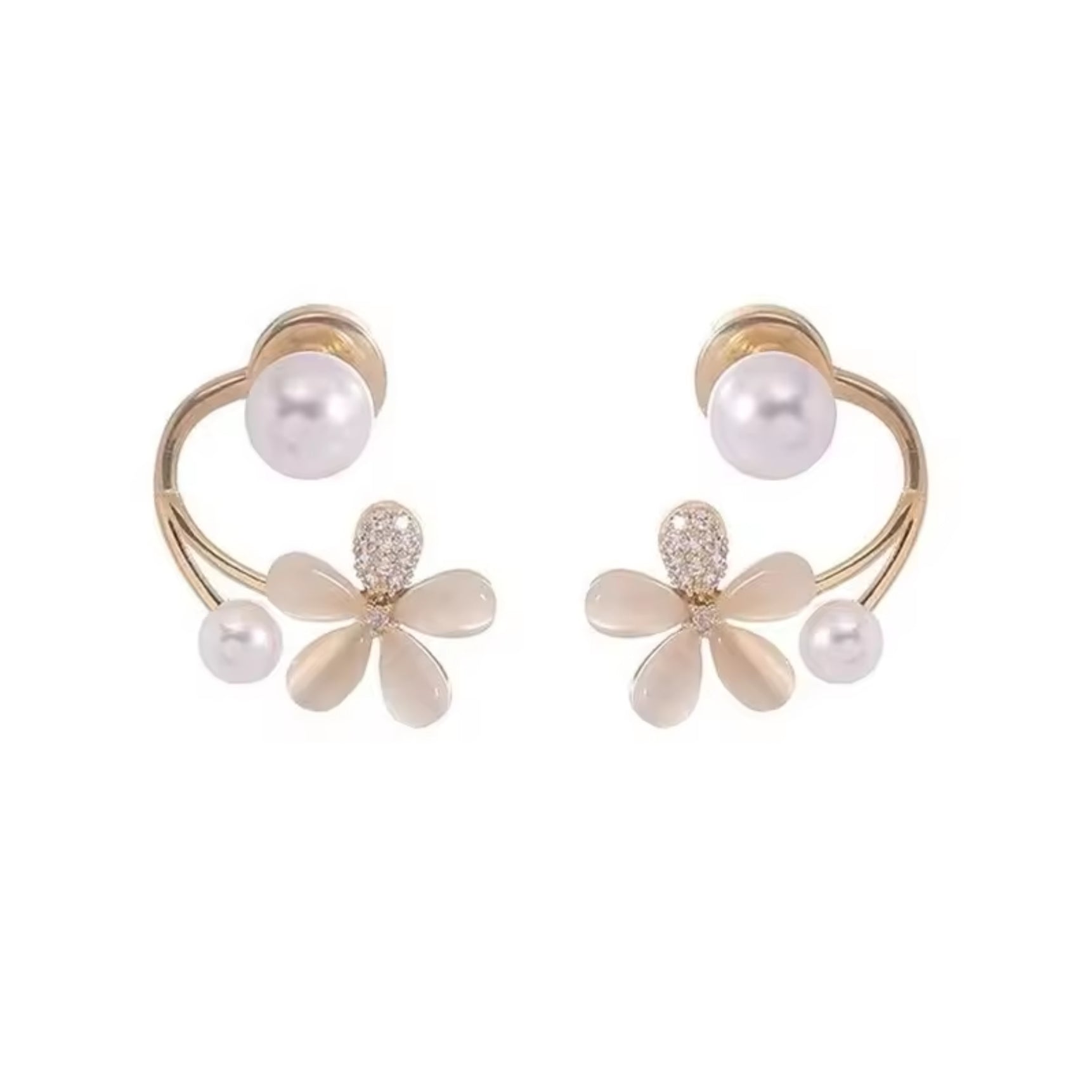 Sophisticated Elegant Flower Stud Earrings