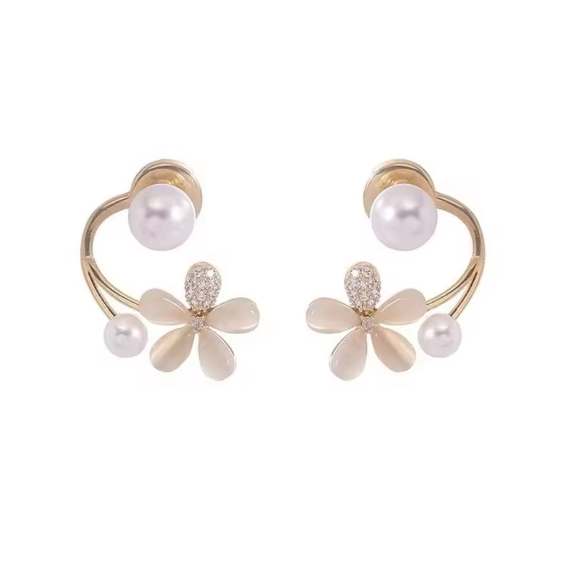Sophisticated Elegant Flower Stud Earrings