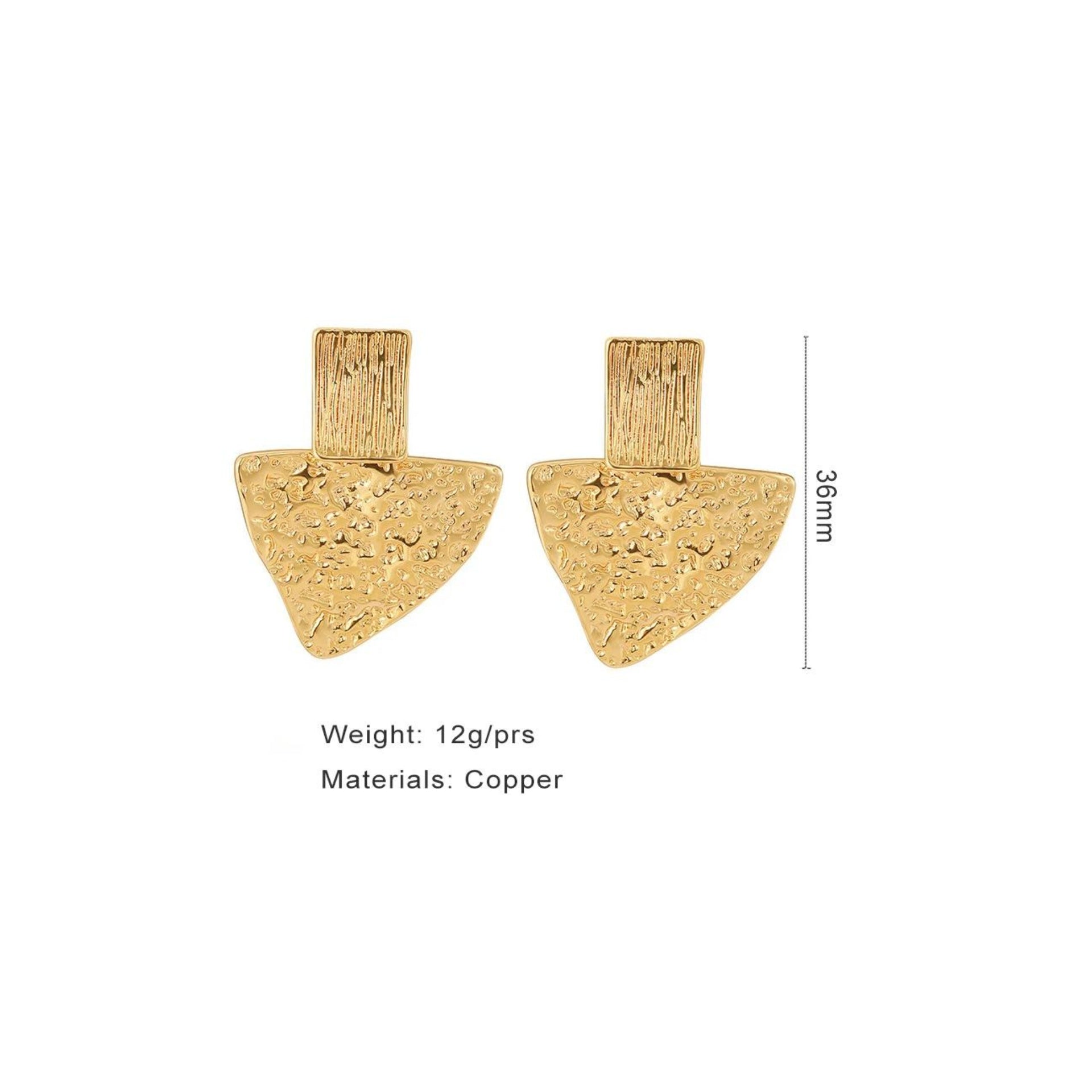 Golden Plated Triangle Earrings