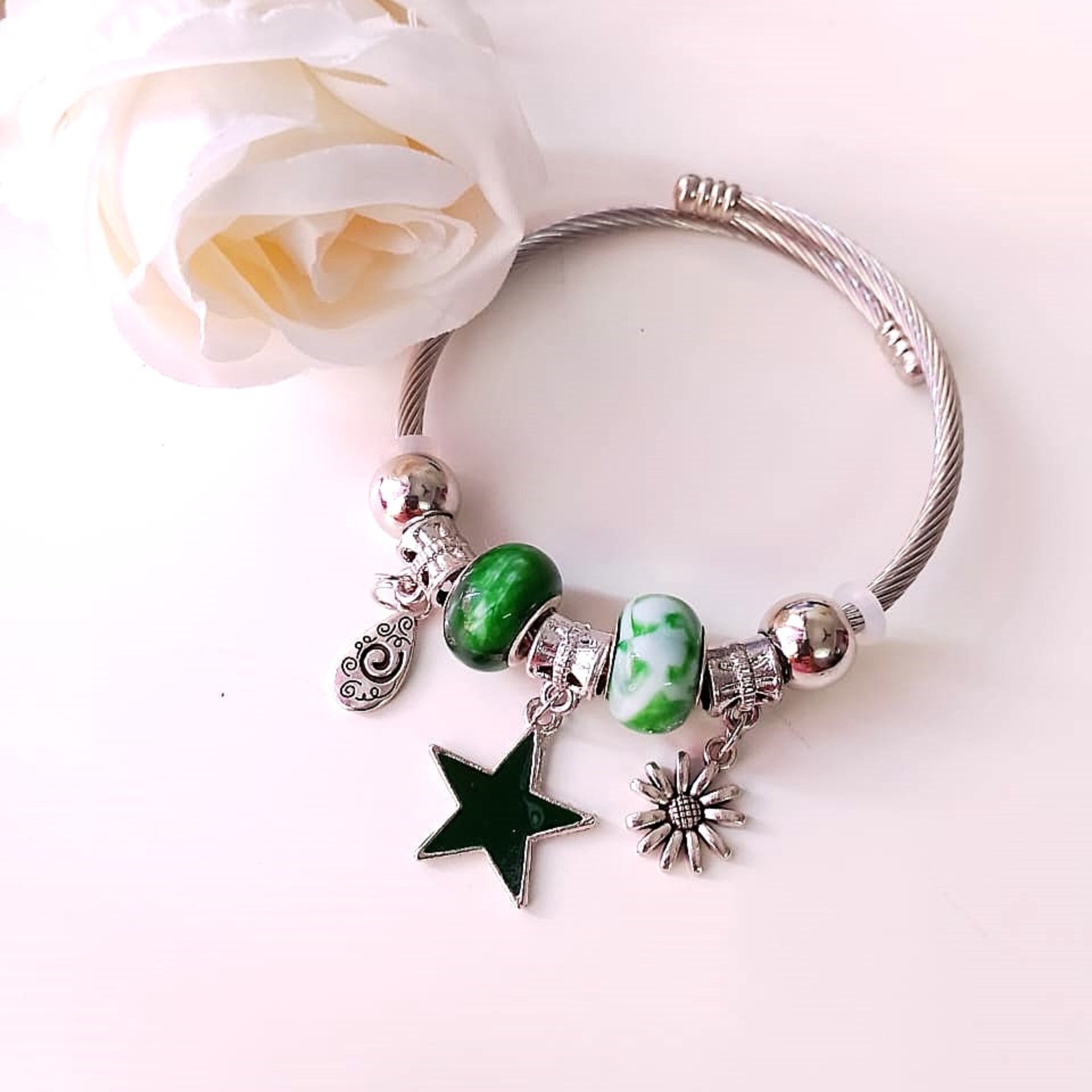 Enchanted Green Star Bracelet