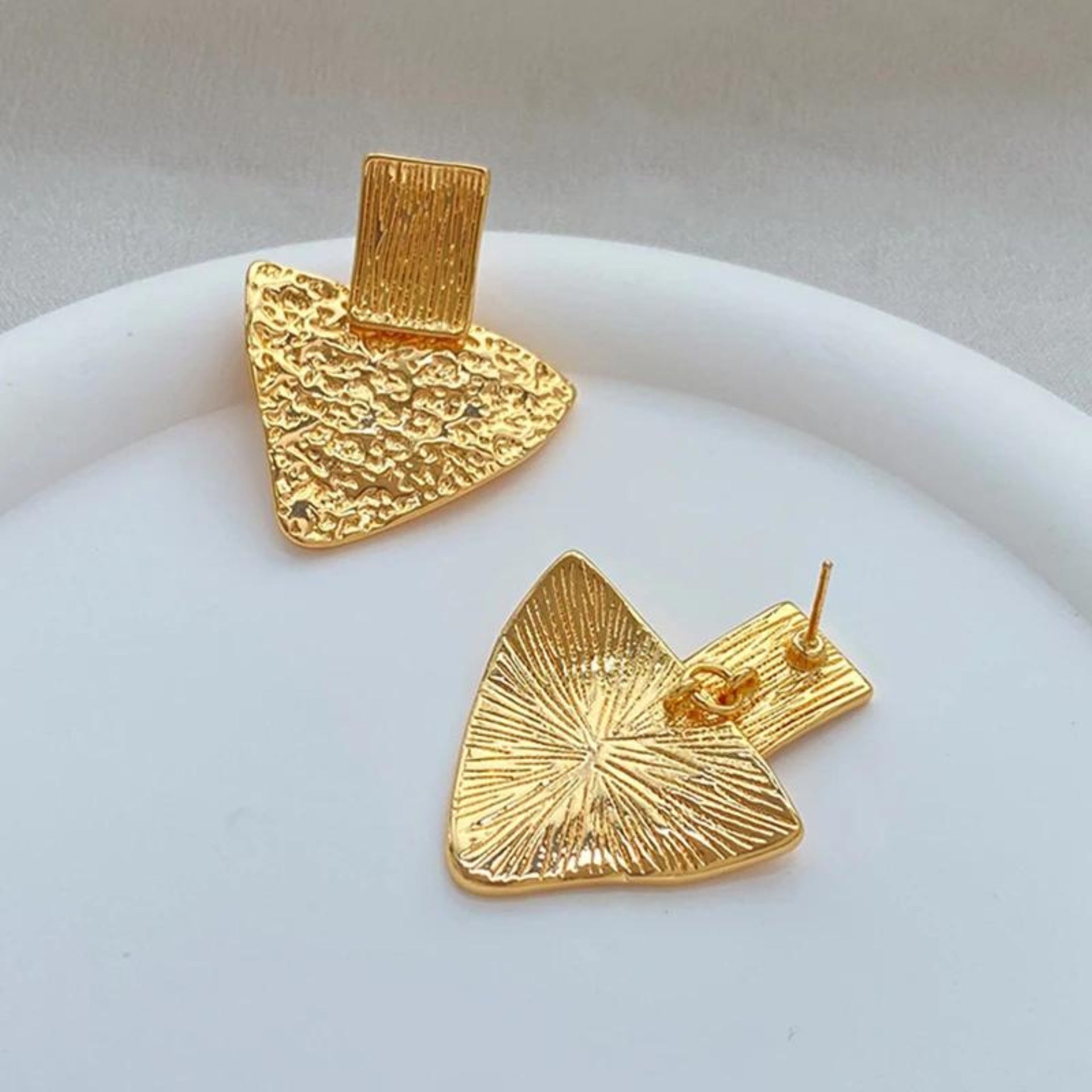 Golden Plated Triangle Earrings