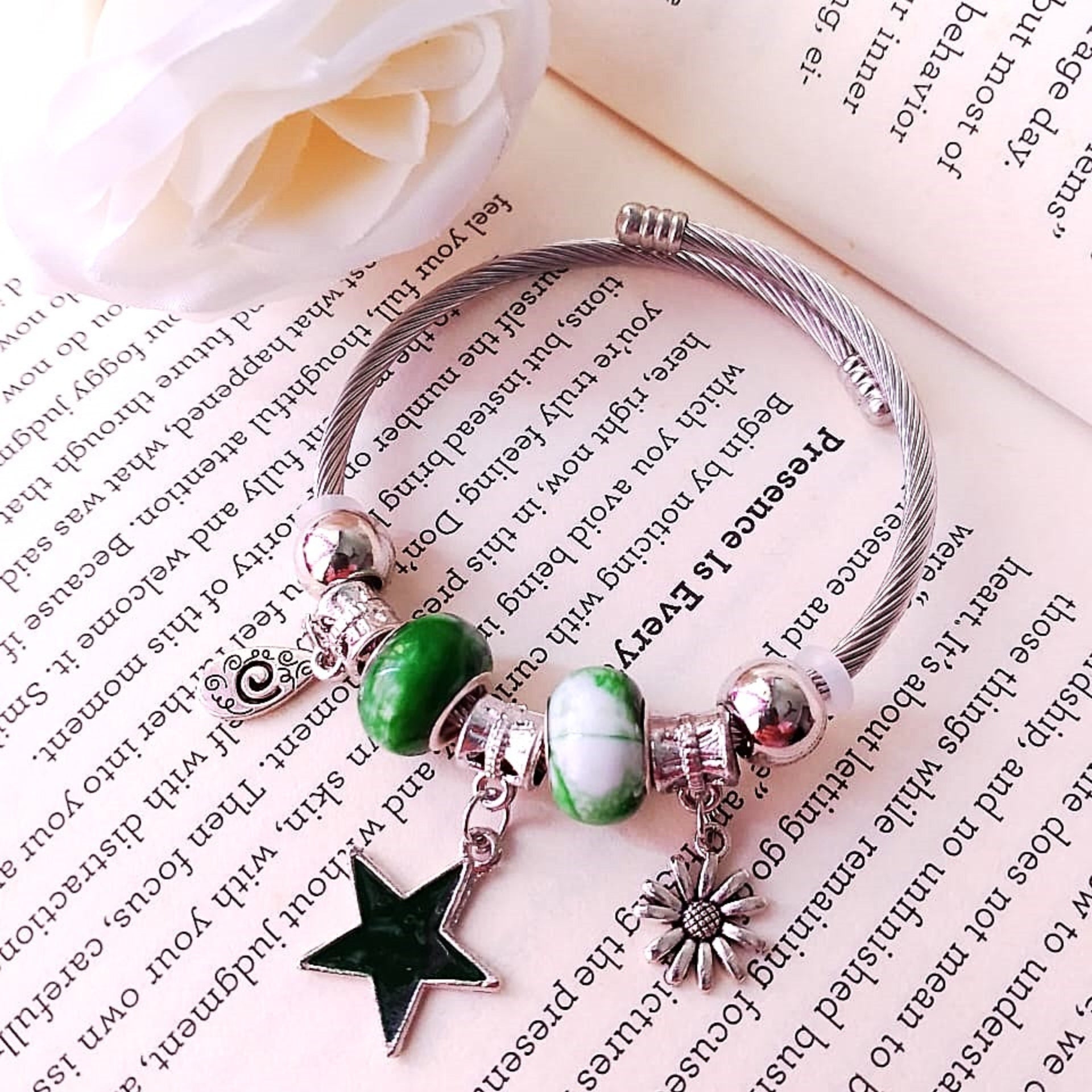 Enchanted Green Star Bracelet