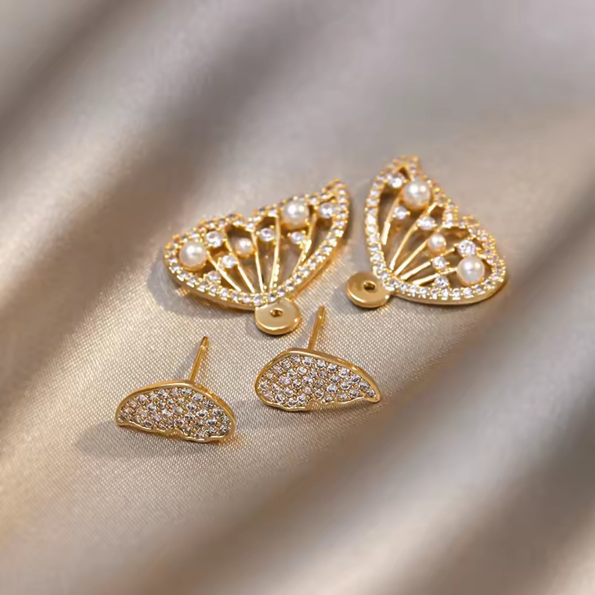 Radiant Crystal Butterfly Stud Earrings