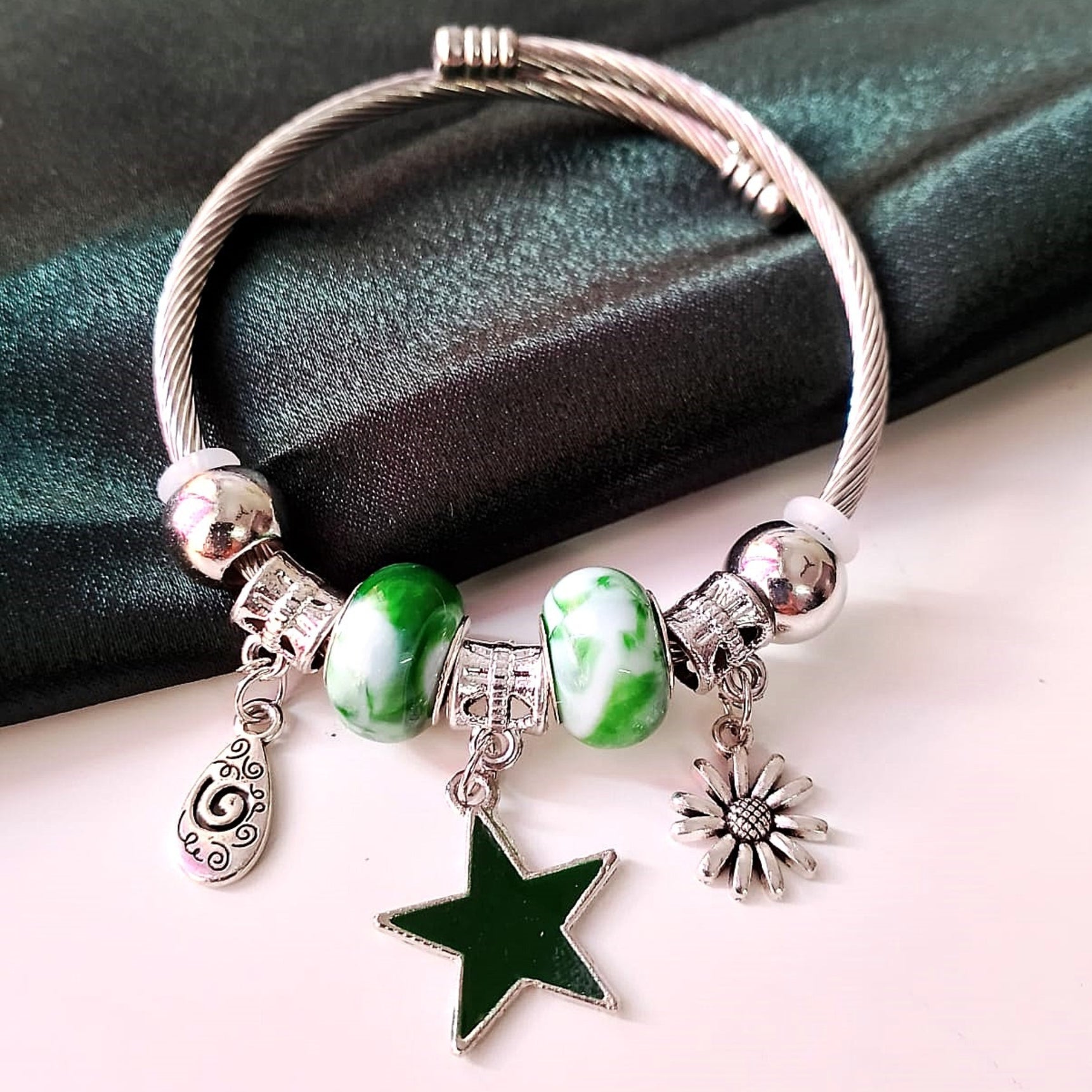 Enchanted Green Star Bracelet