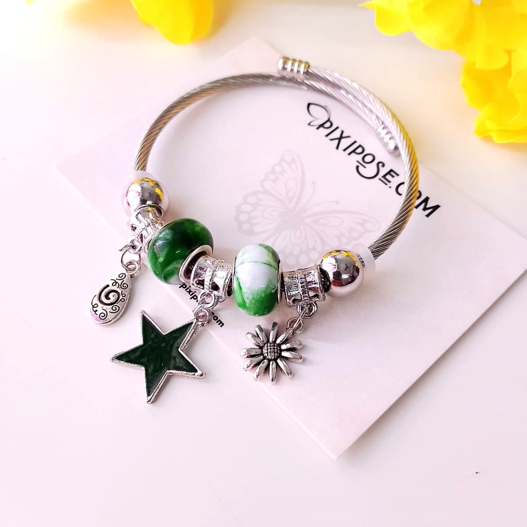 Enchanted Green Star Bracelet