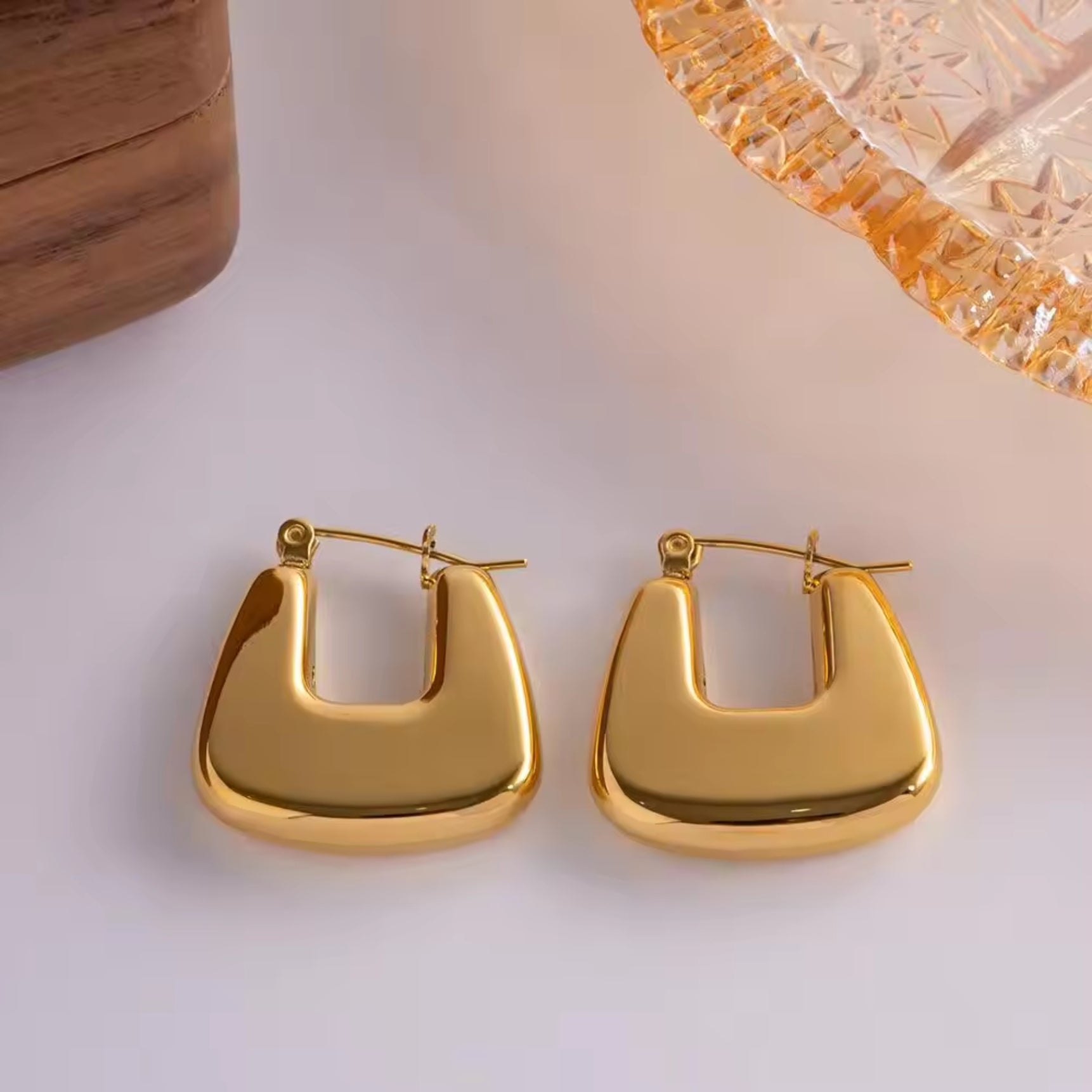 Golden Purse Design Earrings