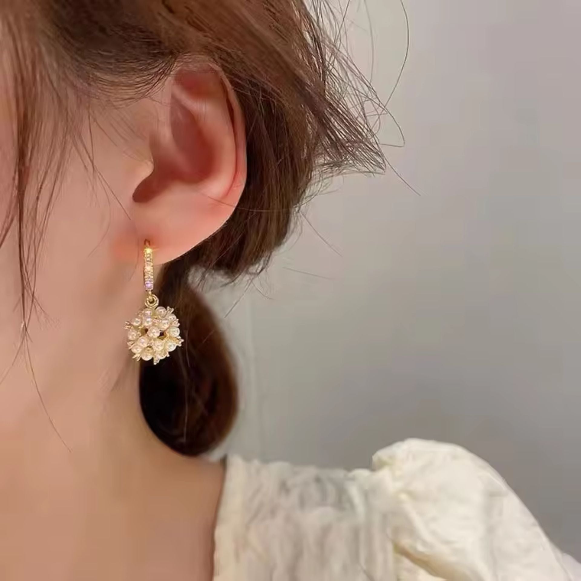 Ball of Pearl Earrings