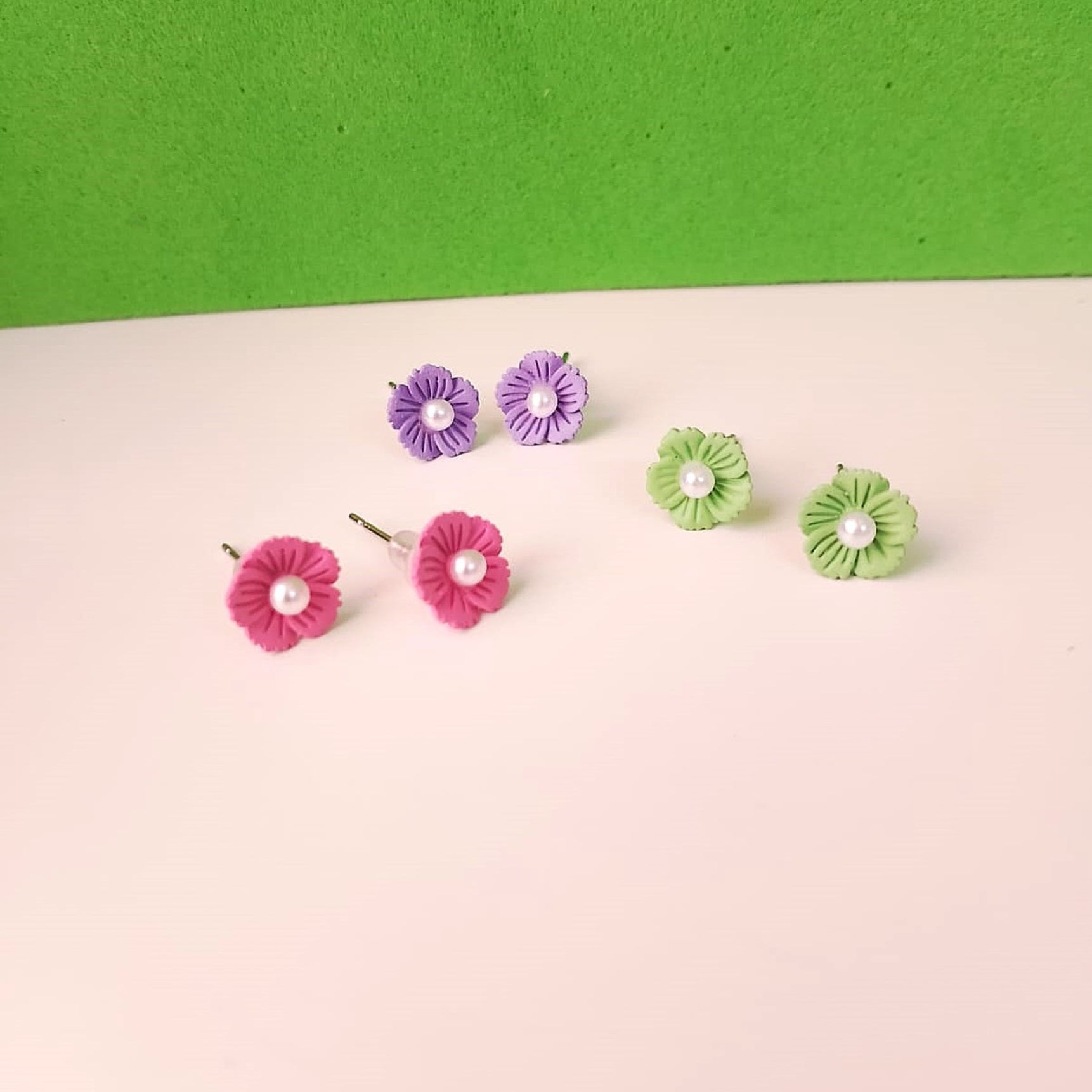 Rainbow Bloom Flower Studs Set