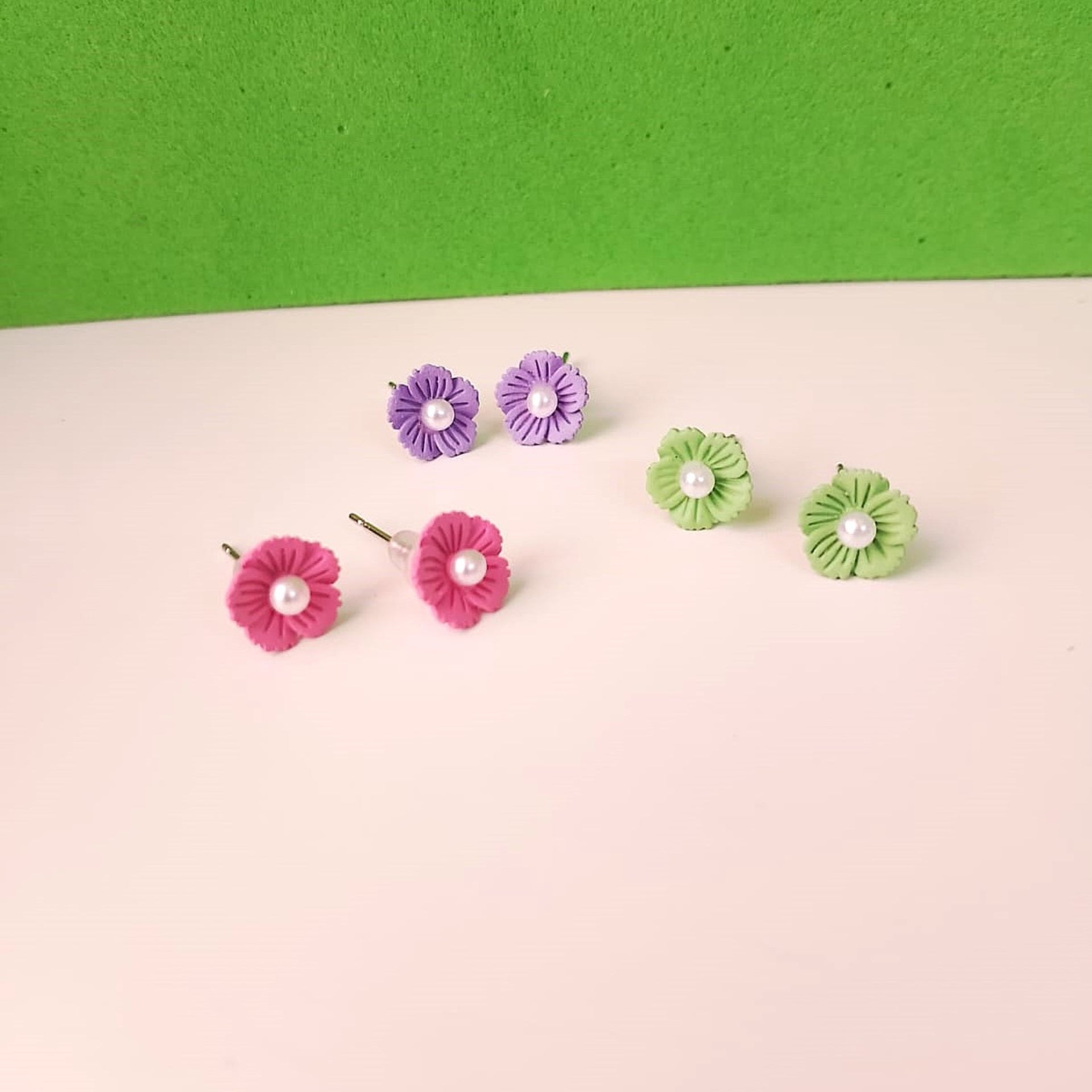 Rainbow Bloom Flower Studs Set