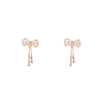 Elegant White Bow Drop Earrings
