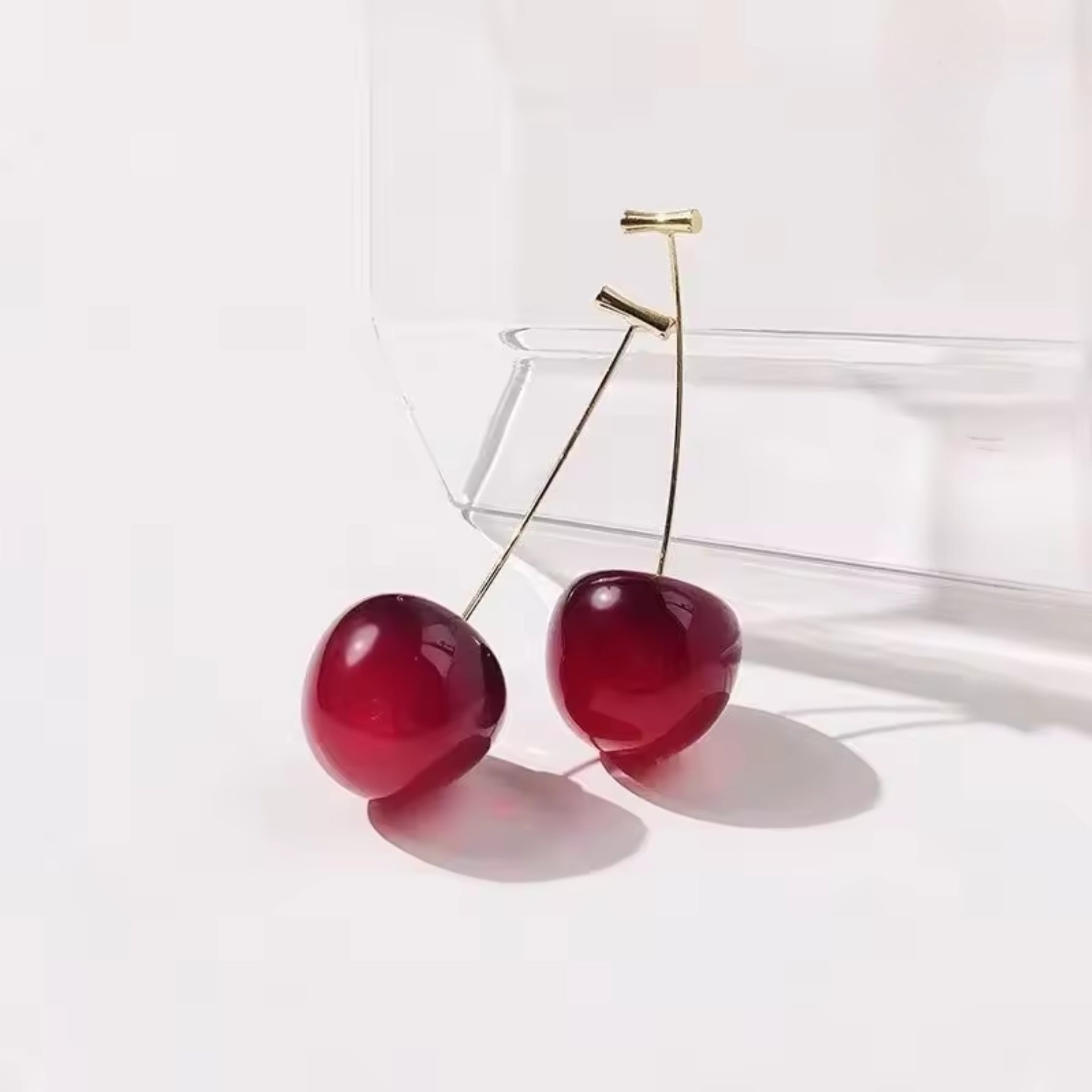 Cherry Love Enamel Charm Earrings