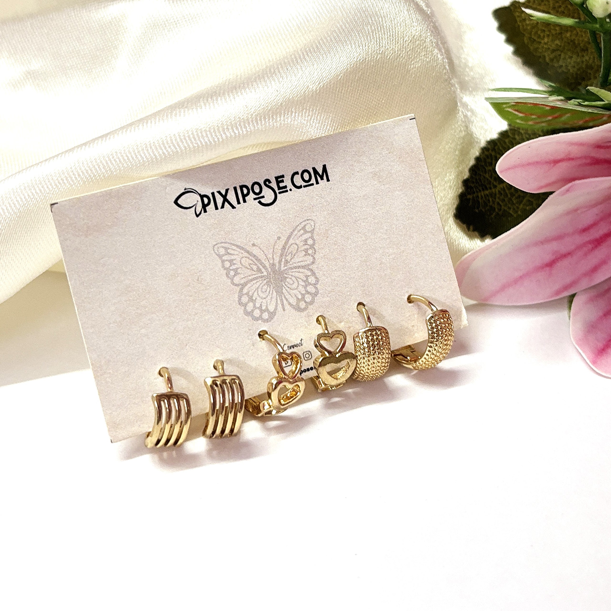 Golden Charm Small Bobby Hoops Combo