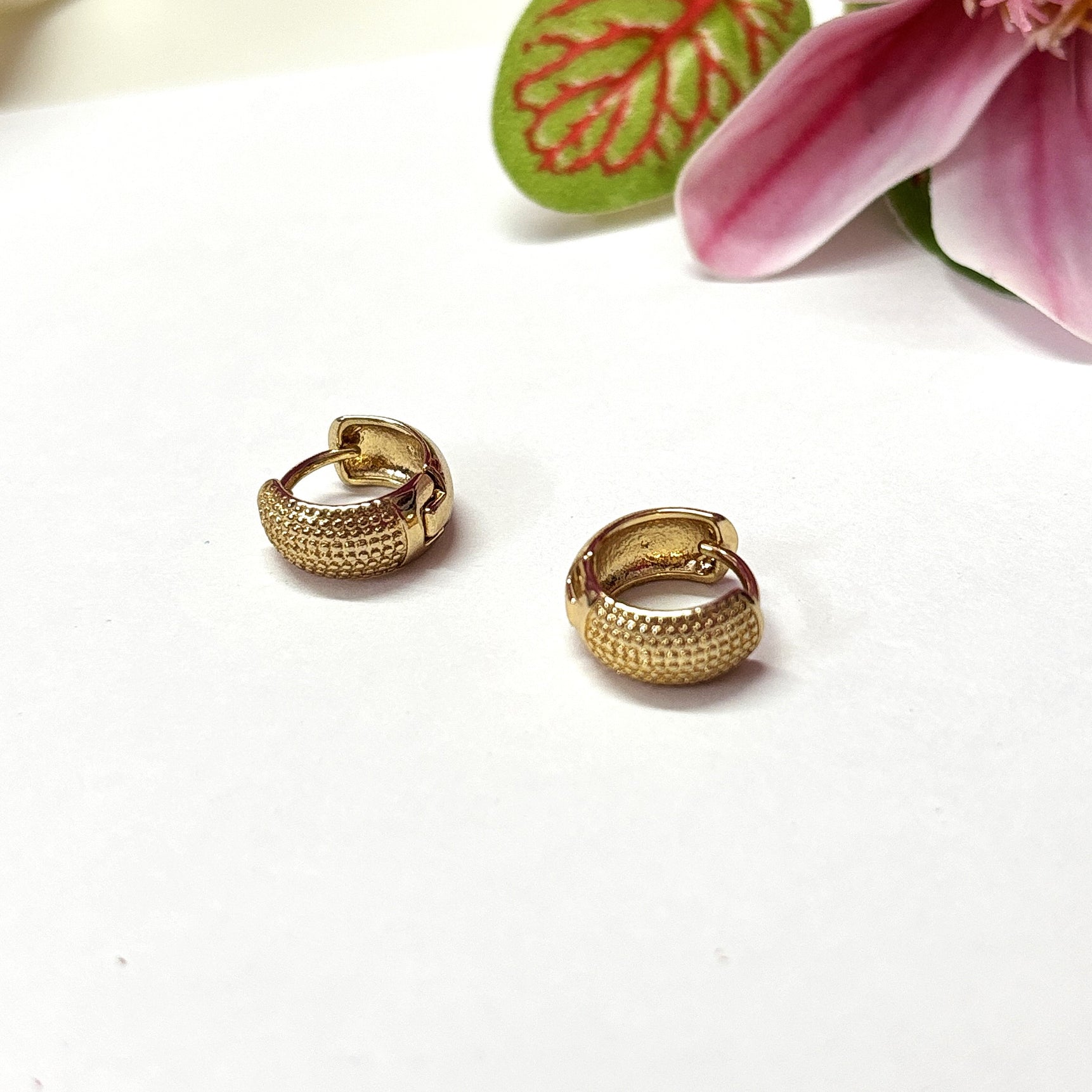 Gold Hoop & Heart Stud Earrings Set – 5 Pairs for Women