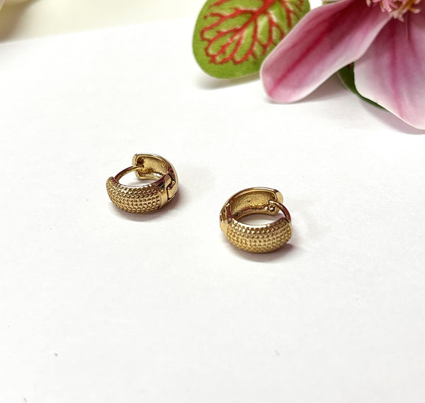 Gold Hoop & Heart Stud Earrings Set – 5 Pairs for Women