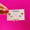 Heart & Stone Stud Earrings Set – 3 Pairs Cute Daily Earrings