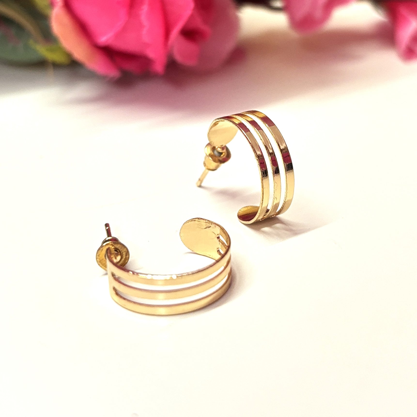 Triple Charm Hoops