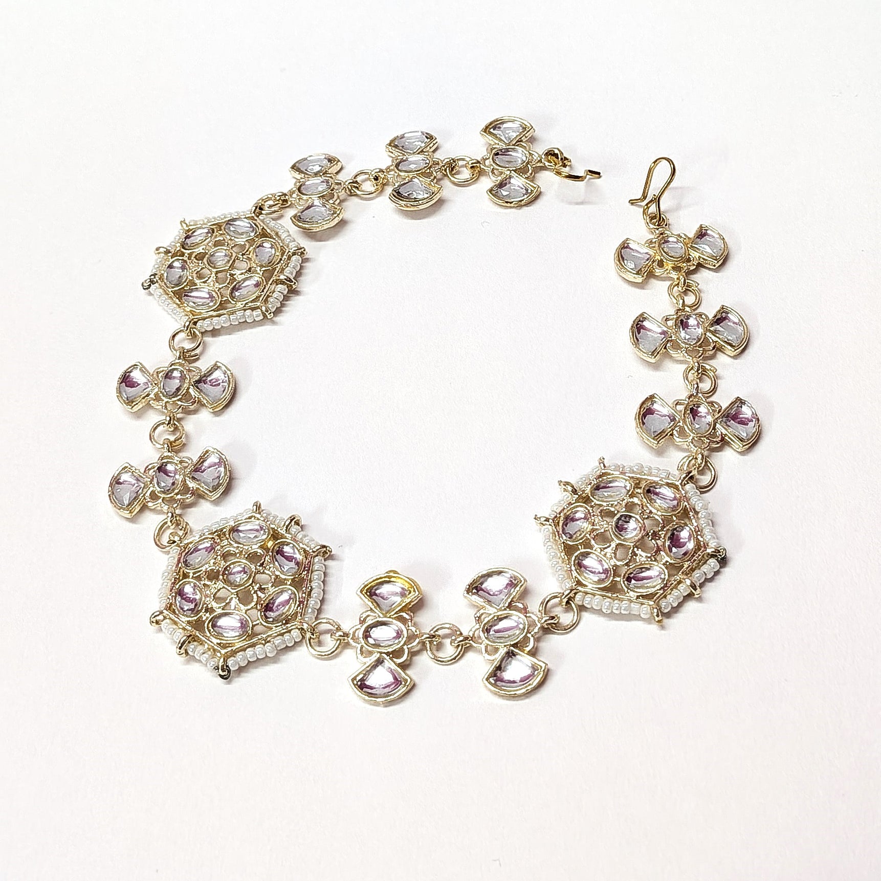 Traditional Pearl Golden Mattha Patti – Ethnic Bridal Forehead Jewelry