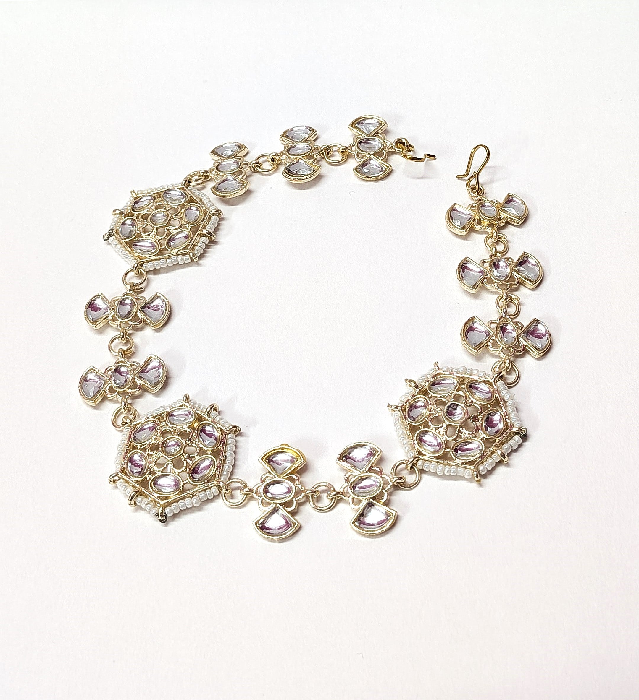 Traditional Pearl Golden Mattha Patti – Ethnic Bridal Forehead Jewelry