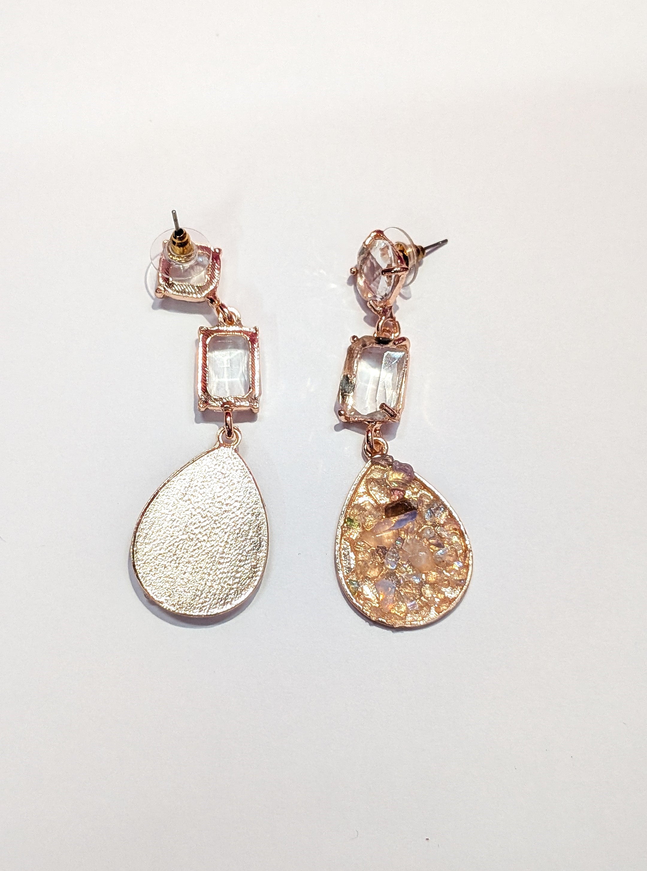 Long Rhinestone Teardrop Dangler Design Earrings(WHITE)