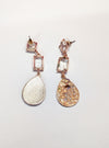 Long Rhinestone Teardrop Dangler Design Earrings(WHITE)