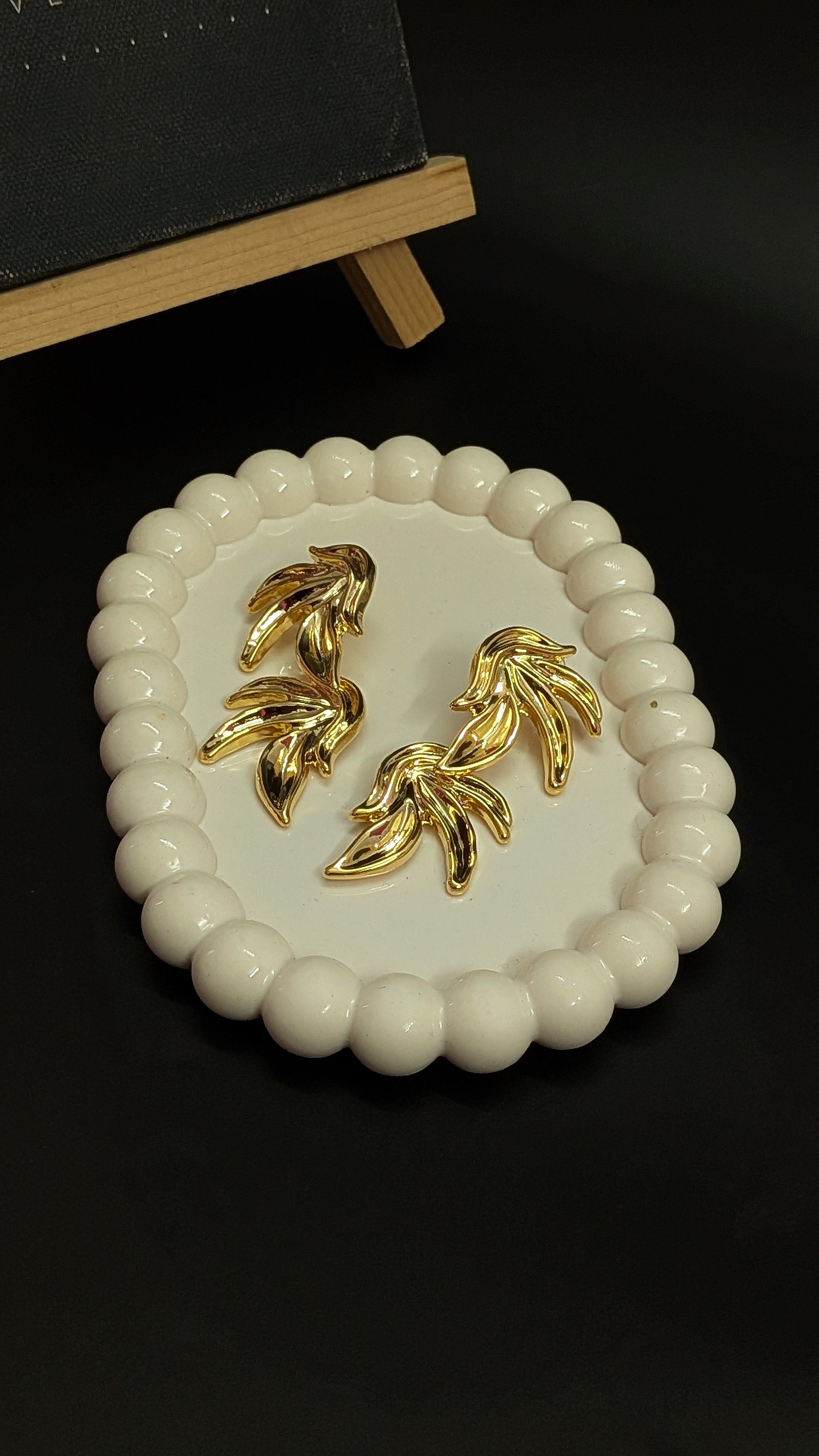 Bold Elegance Golden Double Wing Earrings