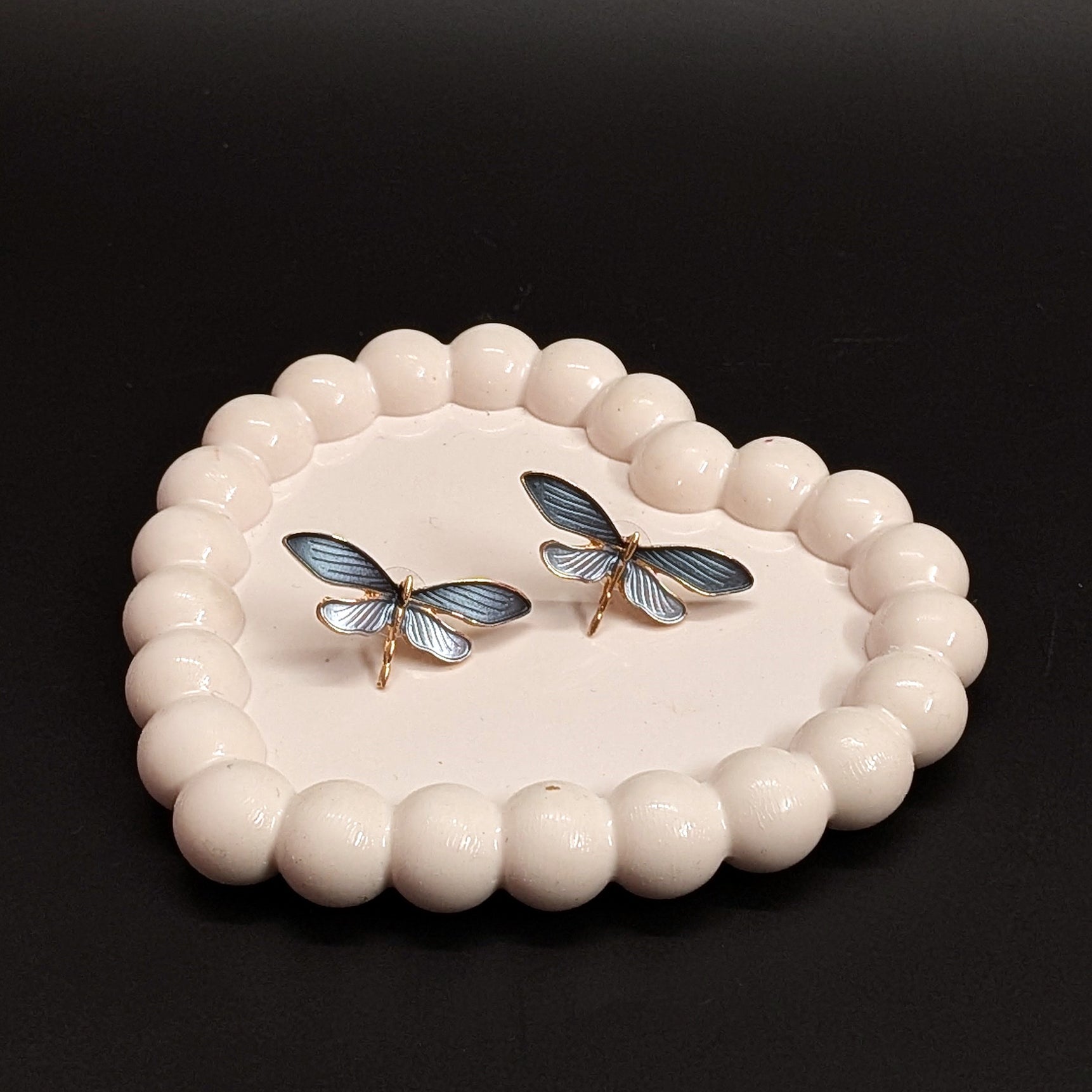 Dragonfly Enamel Stud Earrings – Elegant Nature-Inspired Design